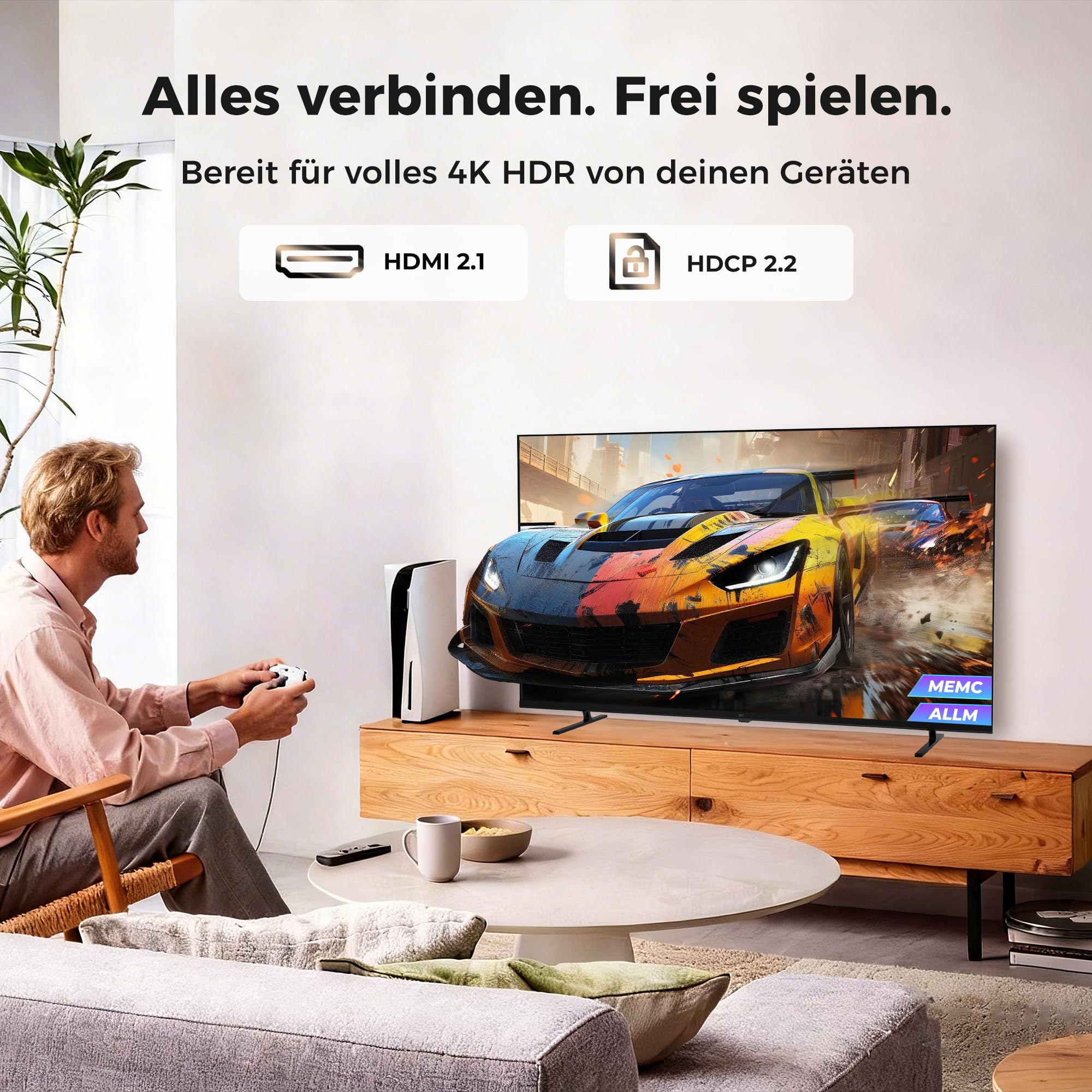 FPD Fernseher 55 Zoll Smart TV, 4K UHD mit Google TV & Google Cast, Dolby Vision und Atmos, HDR 10, MEMC für flüssige Bewegungen