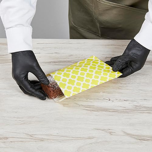 Miniatura 5 de Restaurantware Bolsas de galletas de 7 x 5 pulgadas, 100 bolsas de papel biodegradable, para regalo, para fiestas, bolsas de dulces, color amarillo