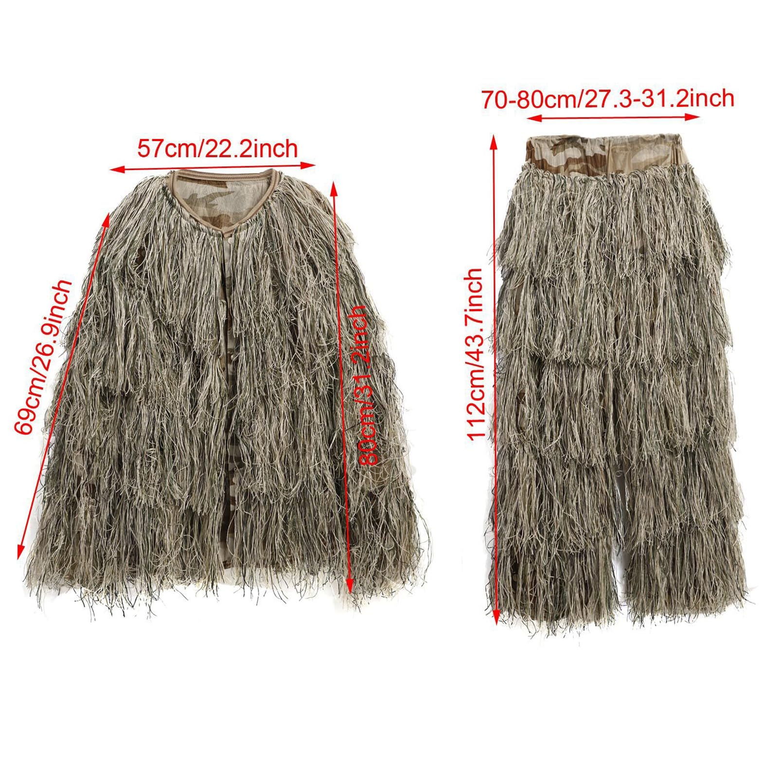 Maizoon 5 in 1 Ghillie Suit 3 Stili di Vestiti mimetici Ideali per la Caccia Militare, Il cecchino, Il Softair e Il Paintball