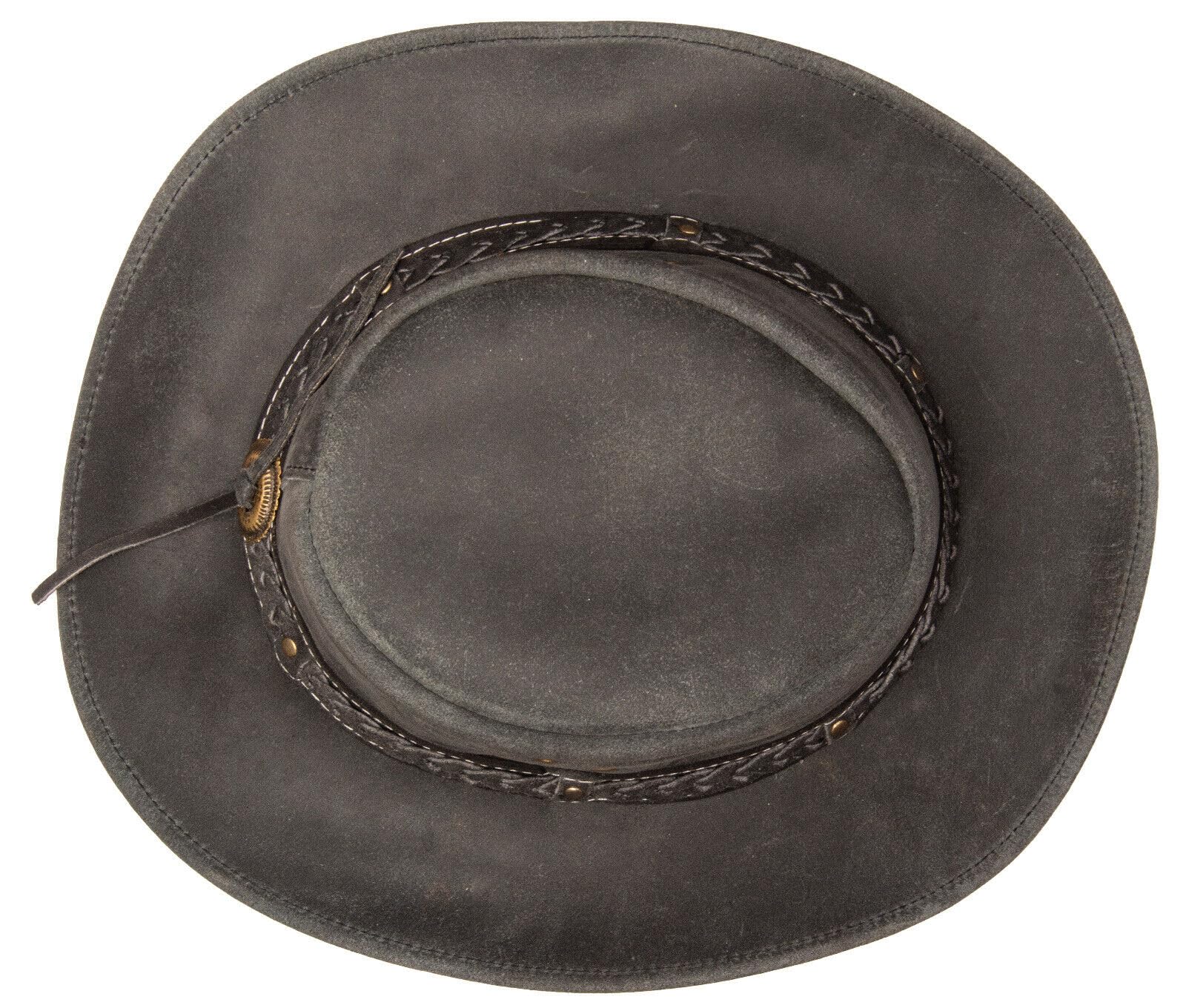 Infinity Leather Cappello da Cowboy in Vera Pelle Australiana Occidentale Entroterra Bush