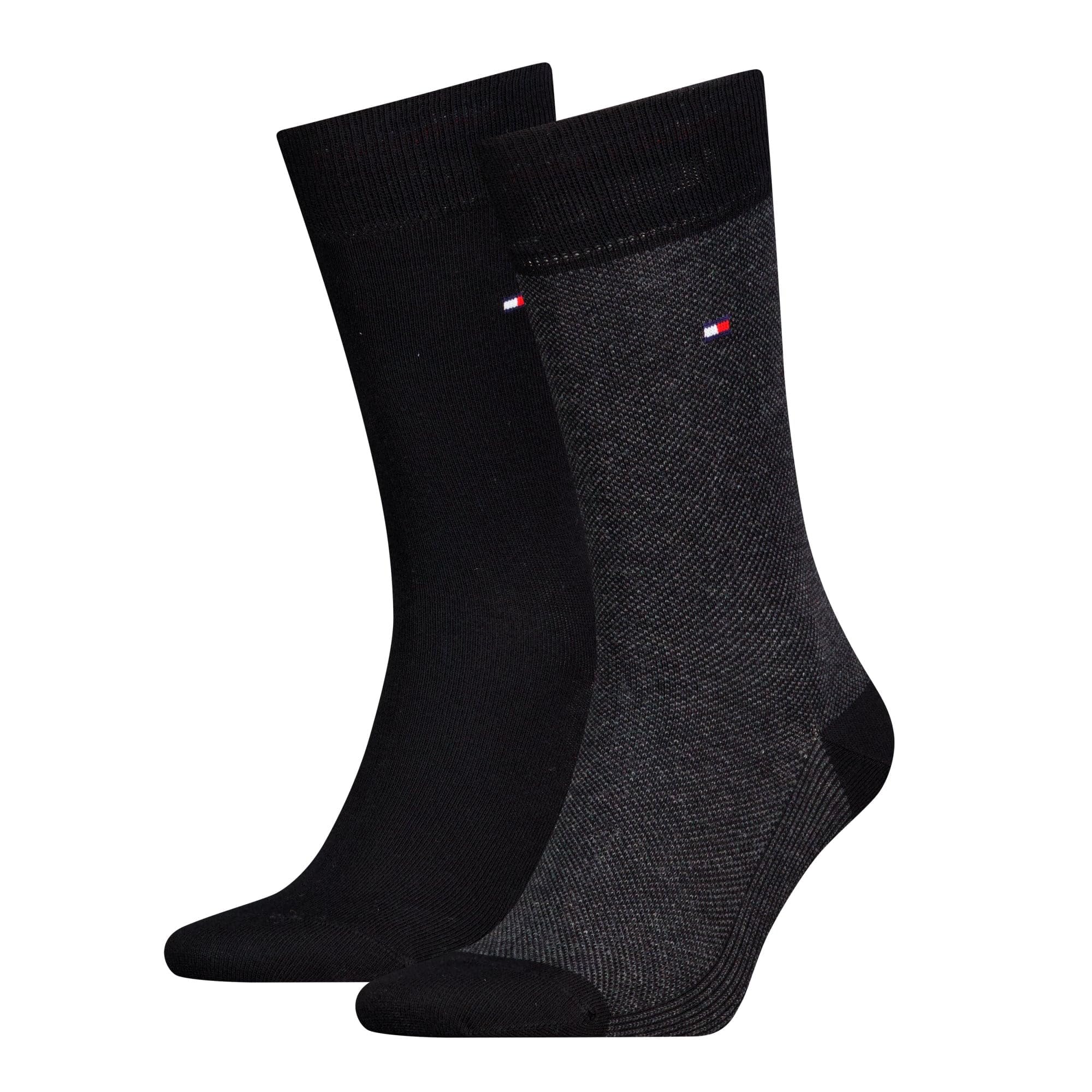 Tommy Hilfiger 2-Pack Birdeye Pattern Socks, Black 8.5-11 Black