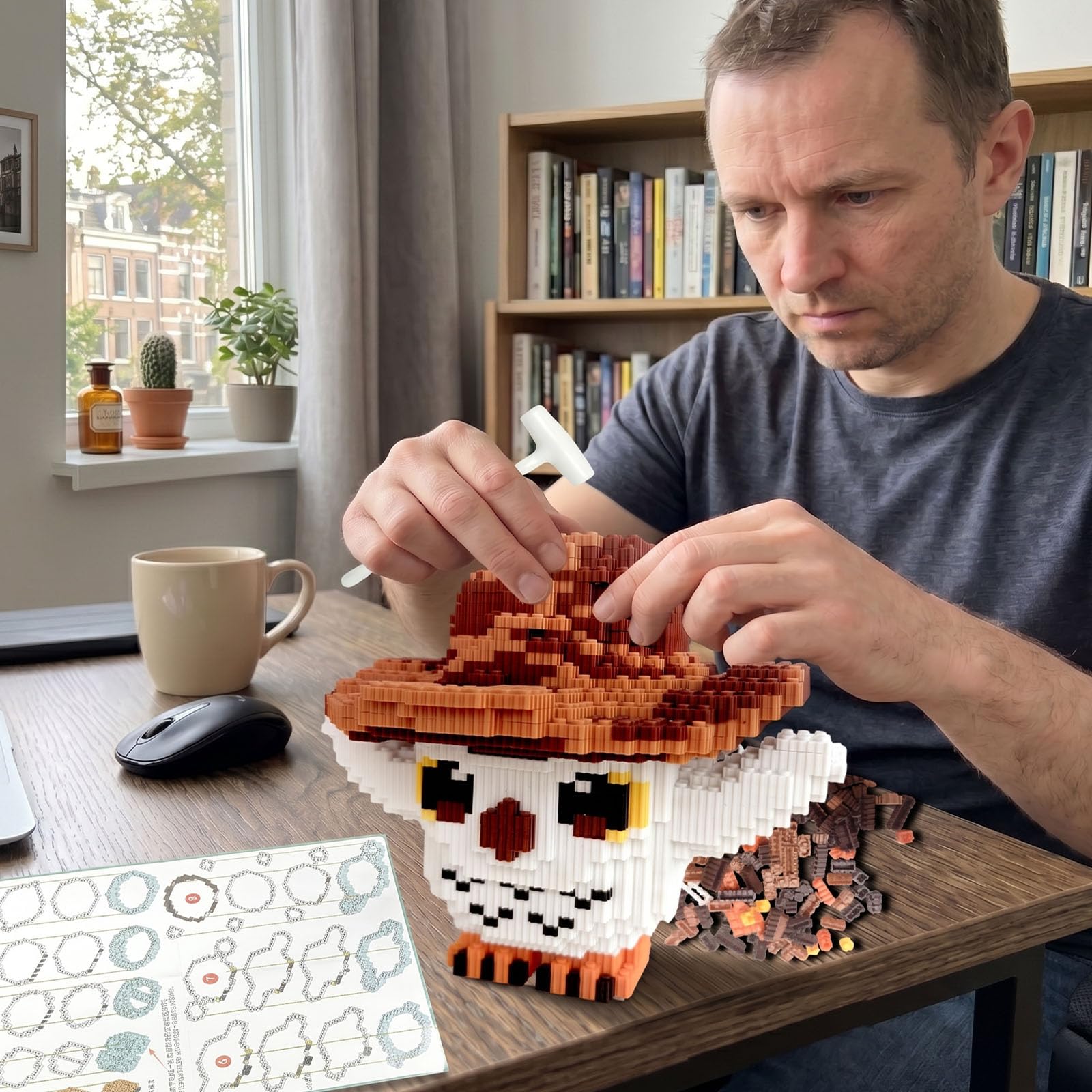 Juego de Bloques de Construcción, 4150 PCS Wizard World Owl DIY Building Blocks, 28 CM Animales Ladrillos,Juguetes de Construcción Búho, Regalos para Adultos, Familia, Amigo