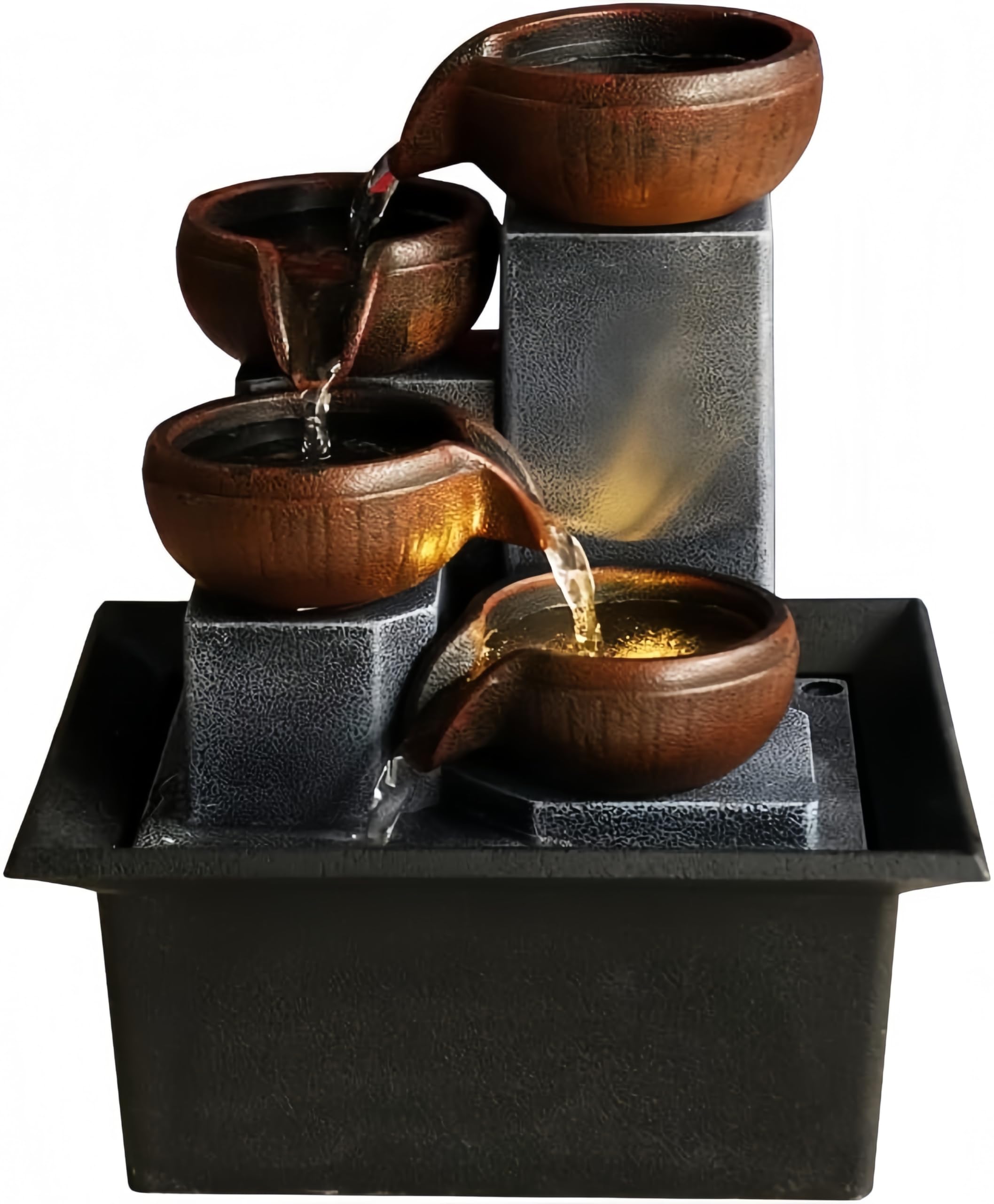 Fuente de Agua de sobremesa para Interiores: Elemento Decorativo para meditación, Yoga, Estudio, té, Salas de Estar, oficinas y Salones de Belleza.