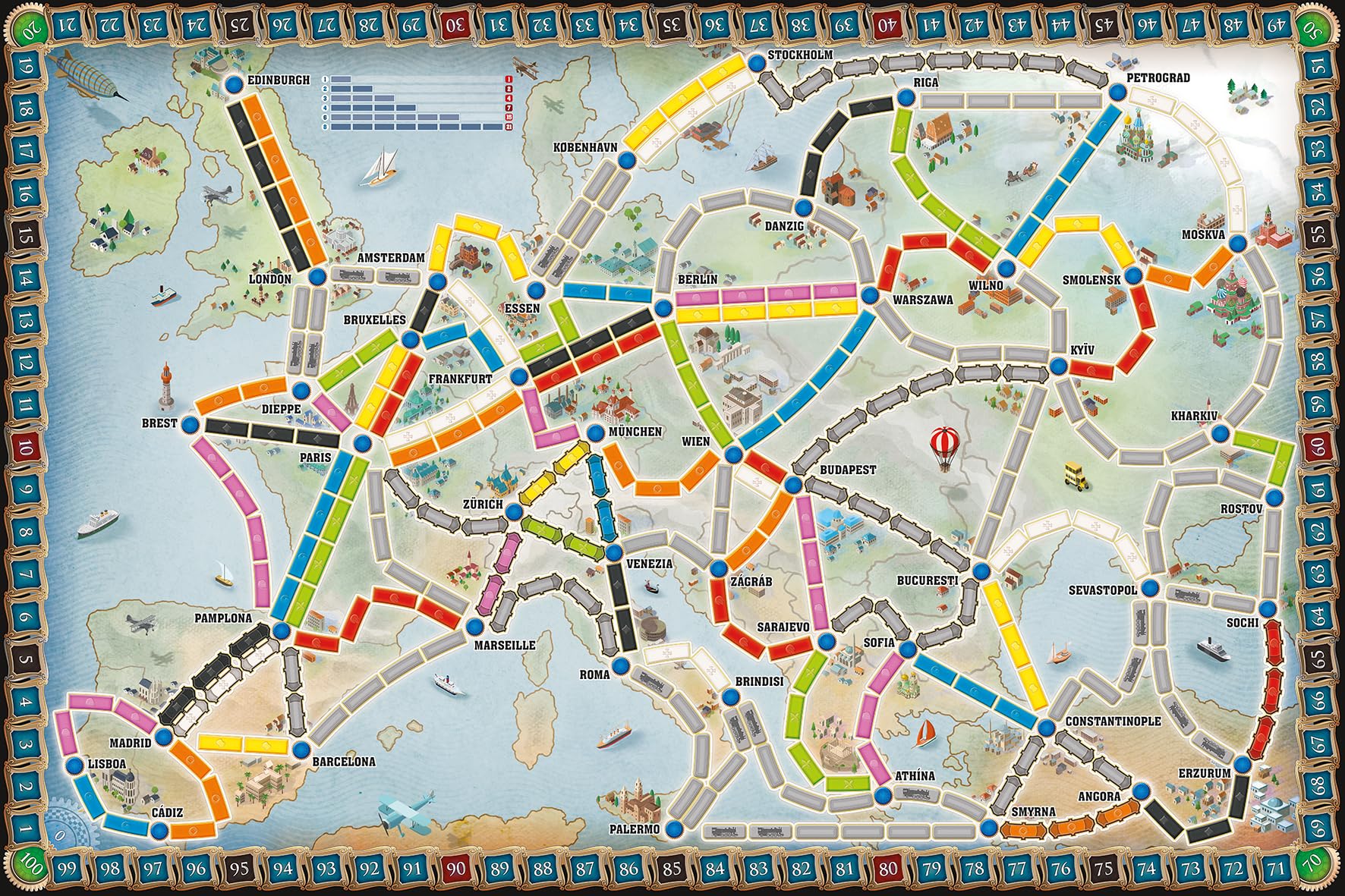 Les aventuriers du rail Asmodee Europe Jeu de Base - Version Française - Jeu de Société et Stratégie pour Enfants dès 8 Ans - 2 à 5 Joueurs - Days of Wonder