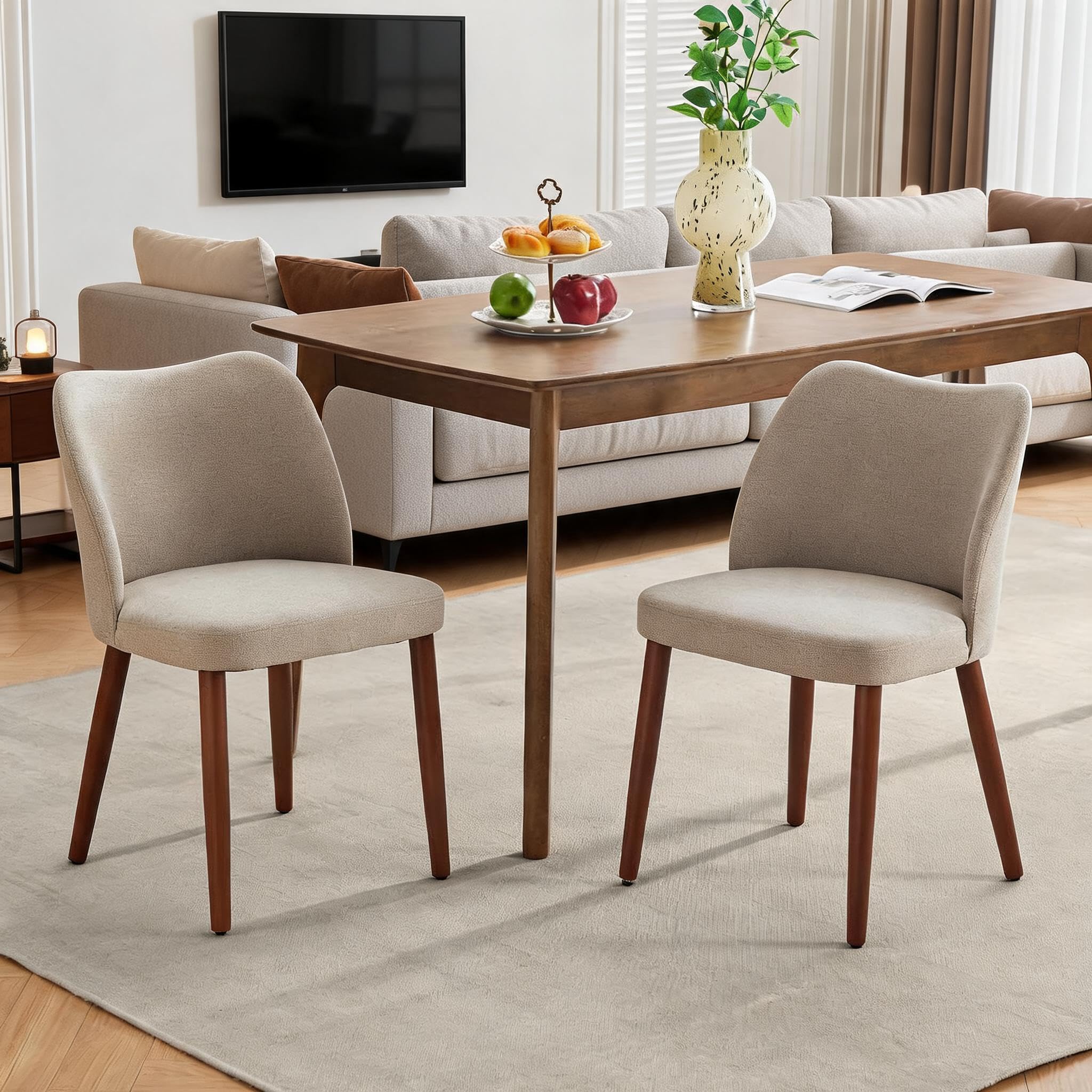 GarveeMore Dining Chairs Set of 2 Upholstered Fabric Kitchen Dining Chairs