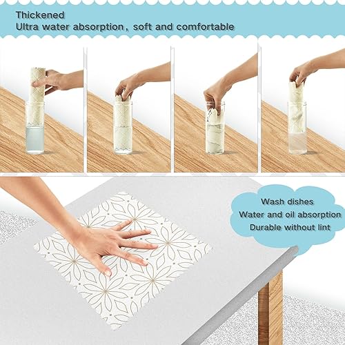 Miniatura 4 de Flowers Microfiber Kitchen Dish Towels Large Tea Cup Kitchen Towels Kitchen Terry Dish Cloths Kitchen Hand Towels