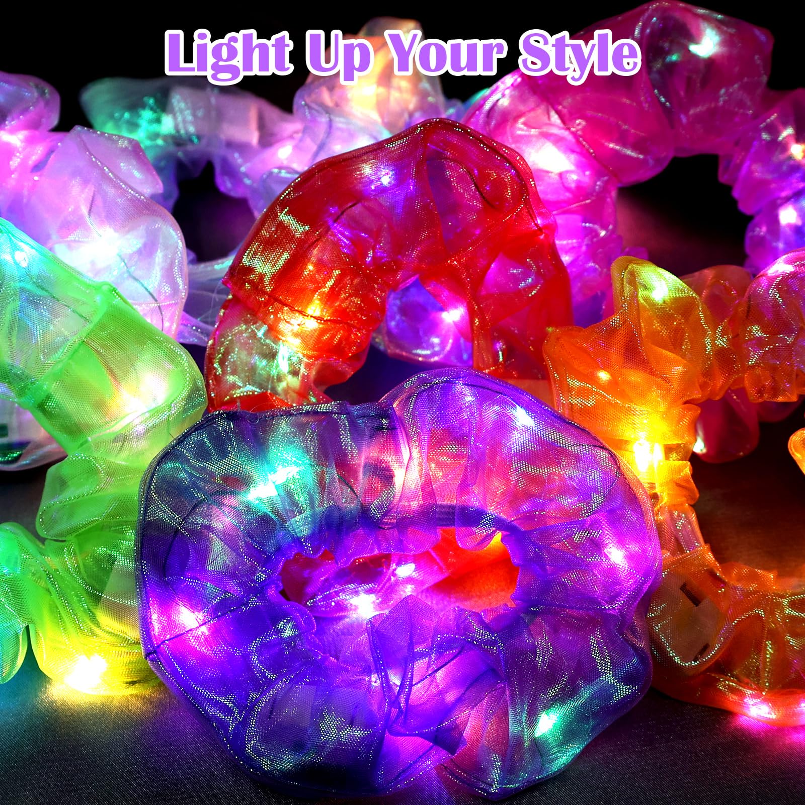 Amazon | 36個 ライトアップシュシュ LED ヘアシュシュ レディース
