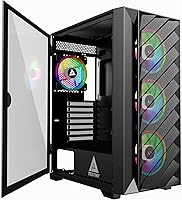 Vista 1 de Apevia Destiny-MESH-BK Destiny Mesh Carcasa para PC Gaming de Torre Media con 4 ventiladores ARGB de 120 mm, 366 modos de luz RGB, 1 panel frontal