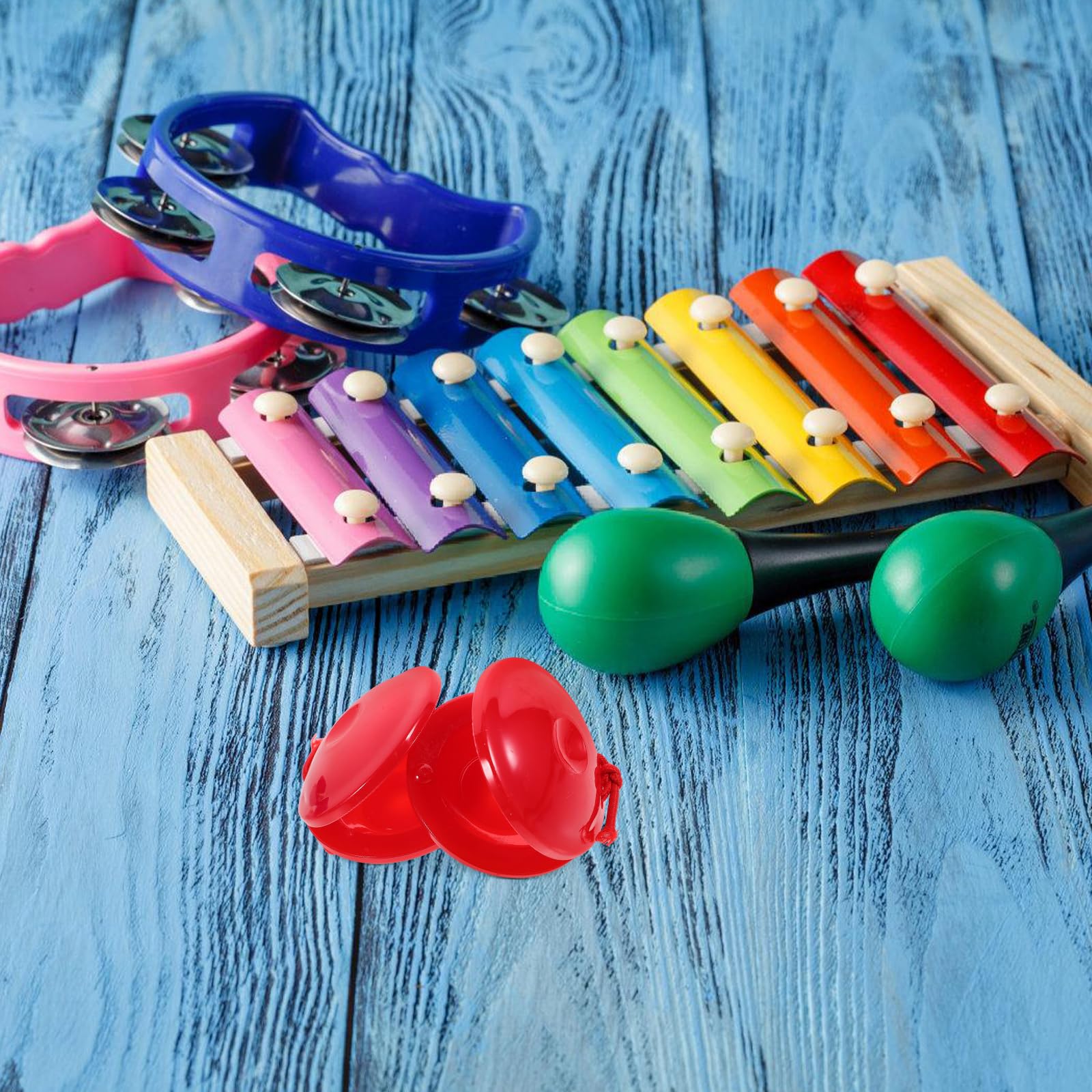 Lot De 12 Castagnettes Espagnoles En Plastique - Instruments Percussion Pour Enfants Et Adultes - Éveil Musical
