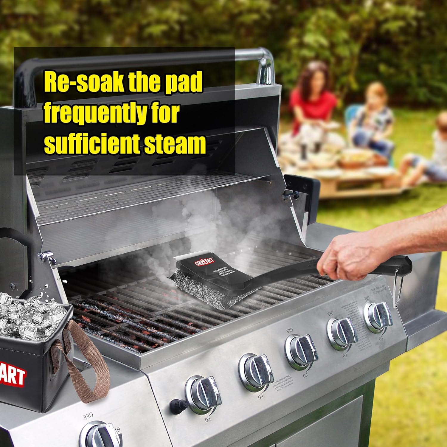 GRILLART SteamWizards Grill Brush Close-up View