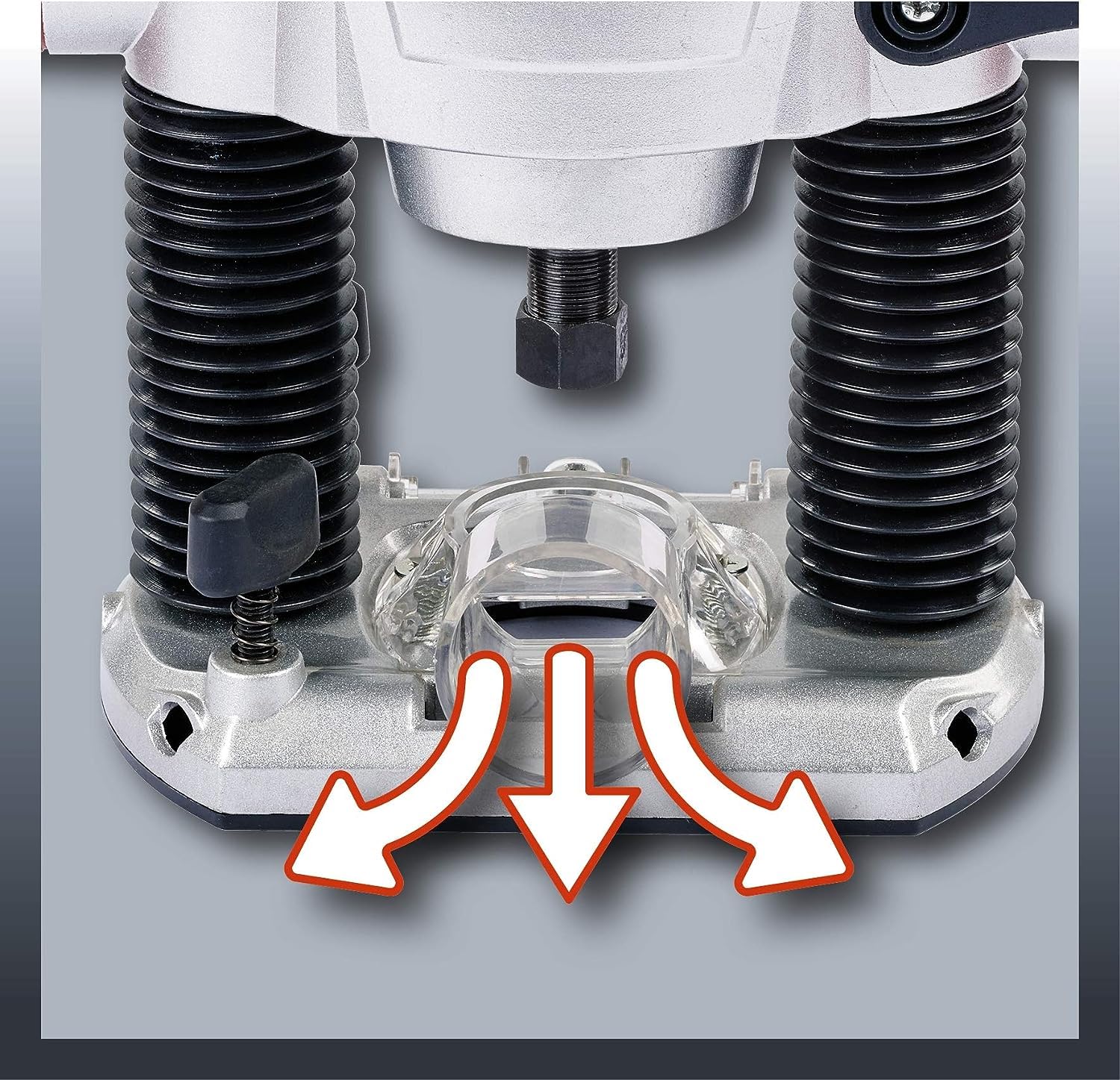 Einhell Fresadora eléctrica de cable - TC-RO 1155 E. 230 V, 1100 W, 4,7 Amperios, Ø 6 y 8 mm, control de velocidad, tope paralelo, adaptador de aspiración, incluidos accesorios