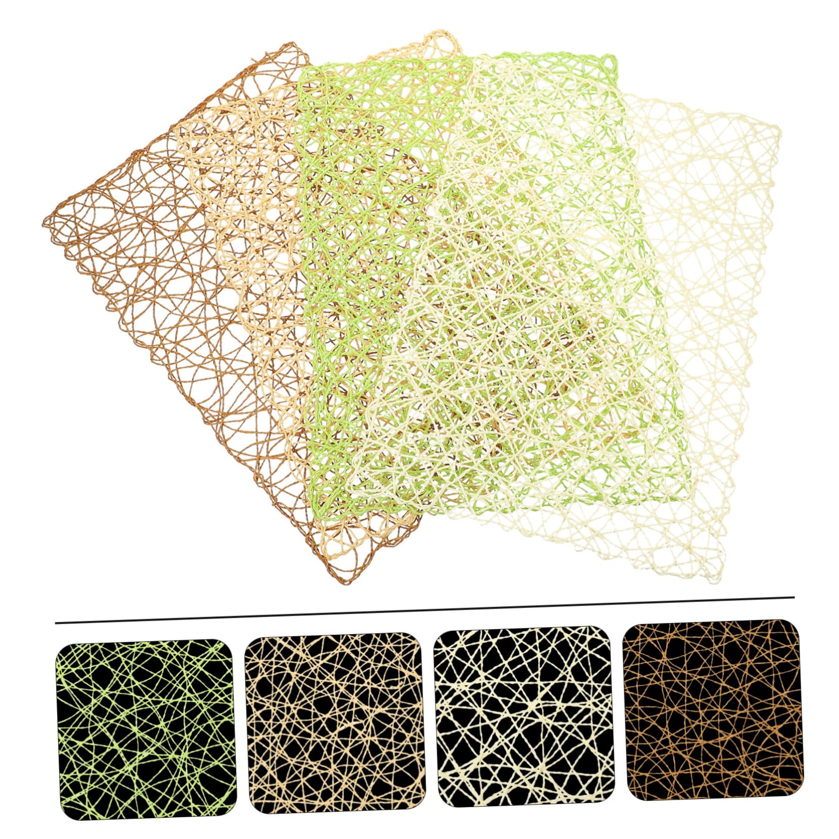 Amosfun 12 STK Tischsets aus Papierseilgewebe Boho-Tischset - untersetzer hitzebeständig rutschfeste unterlage Platzdeckchen für den Haushalt rustikales