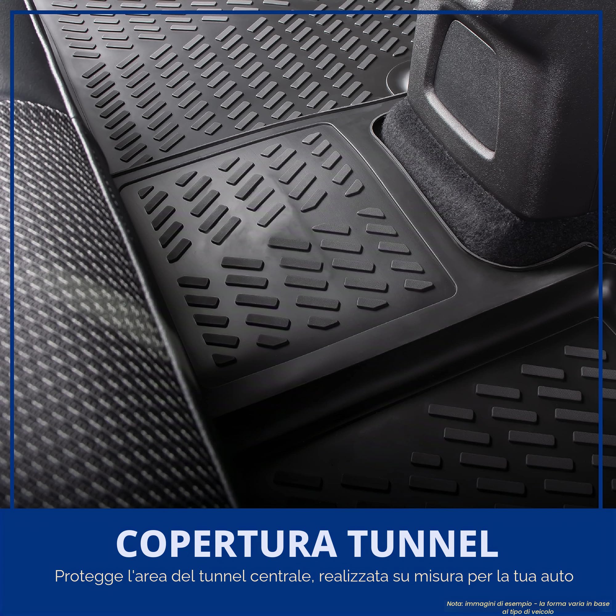 ELMASLINE 3D Tappetini Gomma per Dacia SANDERO III 2021-2026 (terza generazione) | Bordo Extra Alto | Tappetini Auto