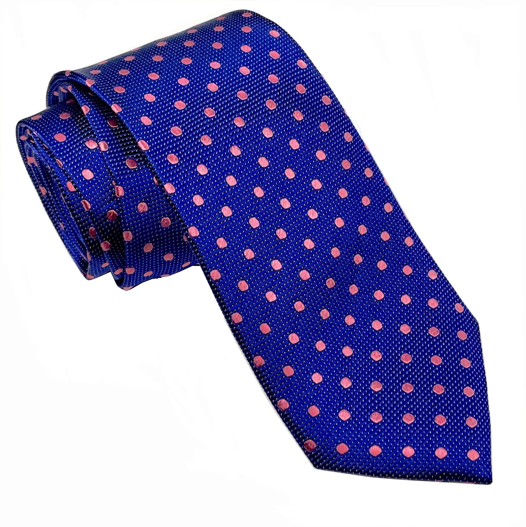 Polka Dot Ties for Men - Woven Dots Necktie - Mens Ties Neck Tie by Scott Allan, Navy Blue, 3.3 x 59 Inches