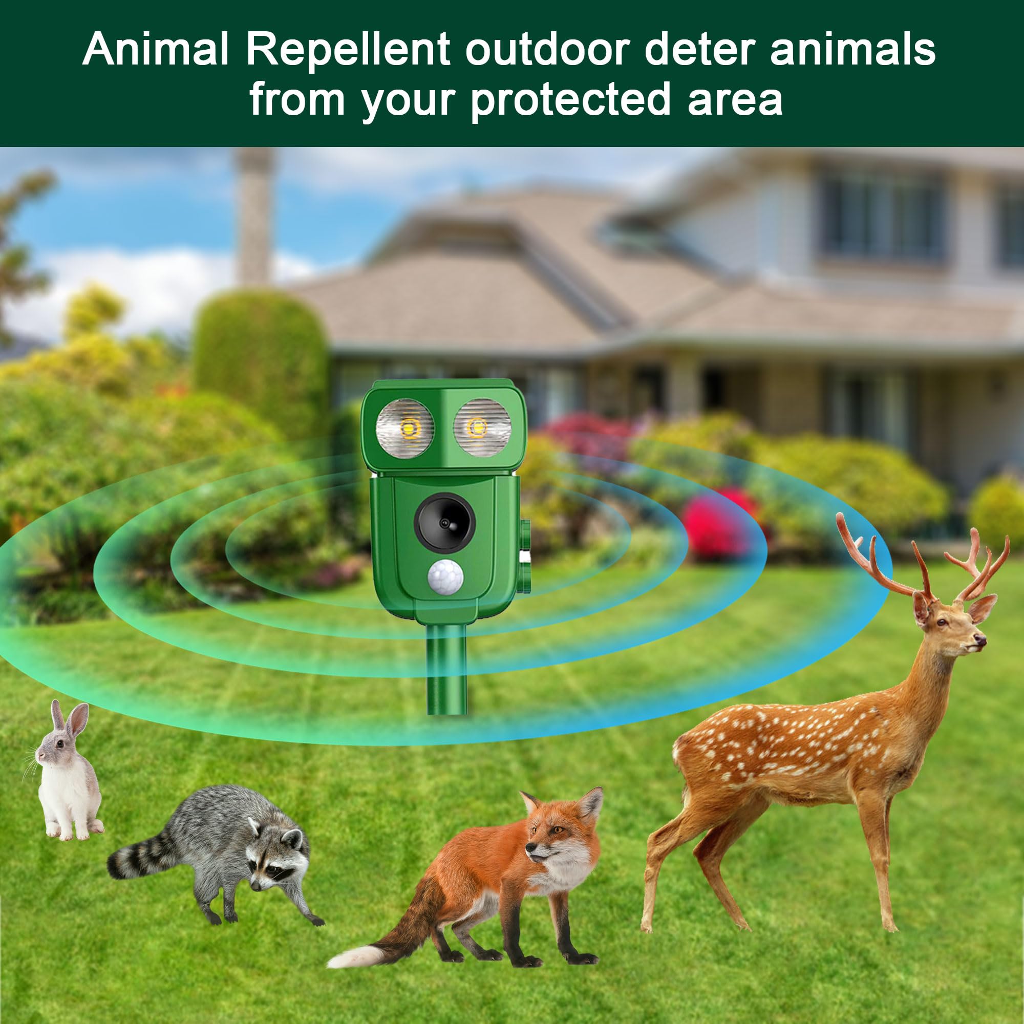 Repelente de Gatos, Repelente de Palomas, 2025 Nuevo Ultrasonido Solar Repelente de Gatos para Palomas,Pájaros,Perros,Gatos,Ratones,Zorros, Repelente de Mascotas por Ultrasonido
