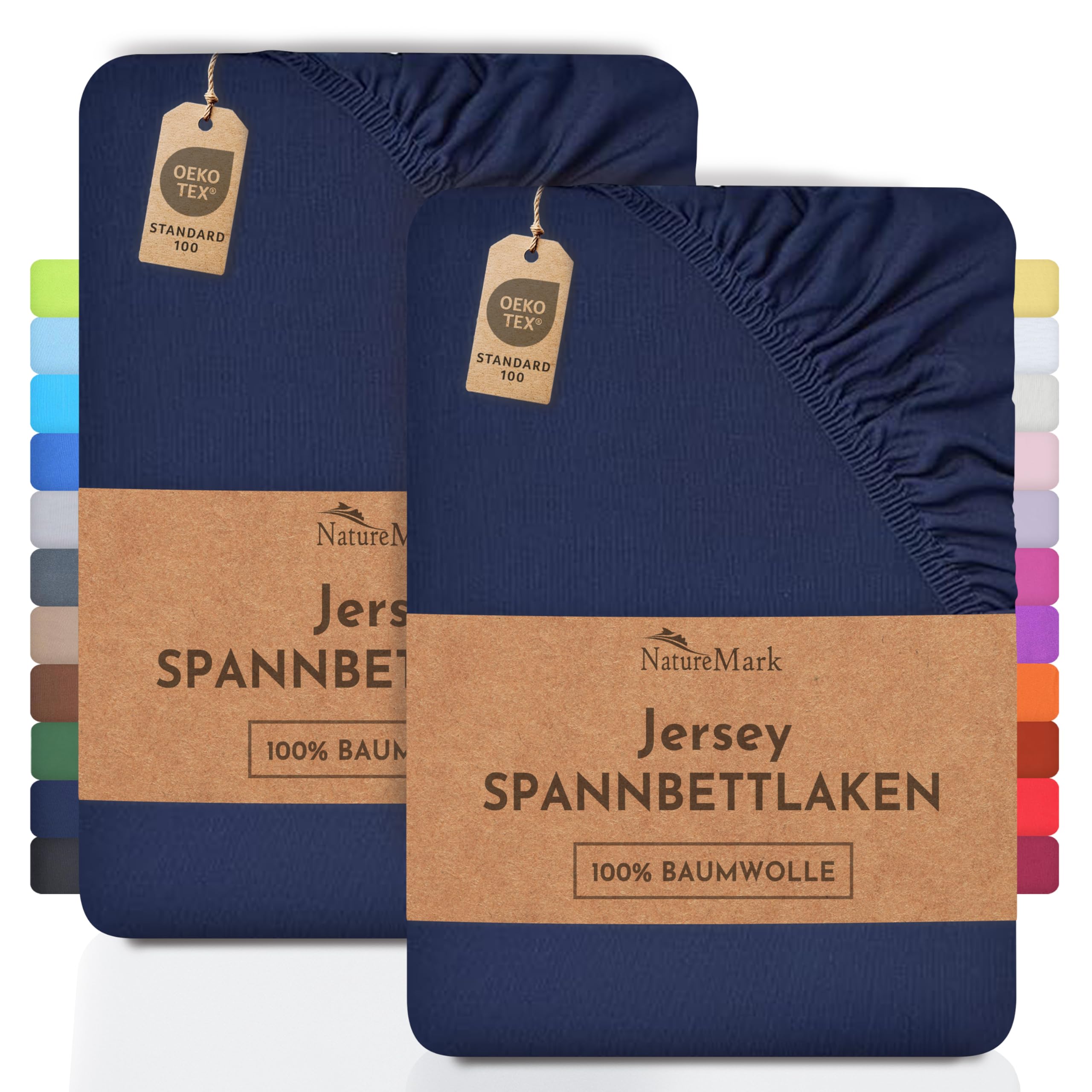 2 Jersey Spannbettlaken Spannbetttuch Baumwolle Qualität Ökotex Standard 100