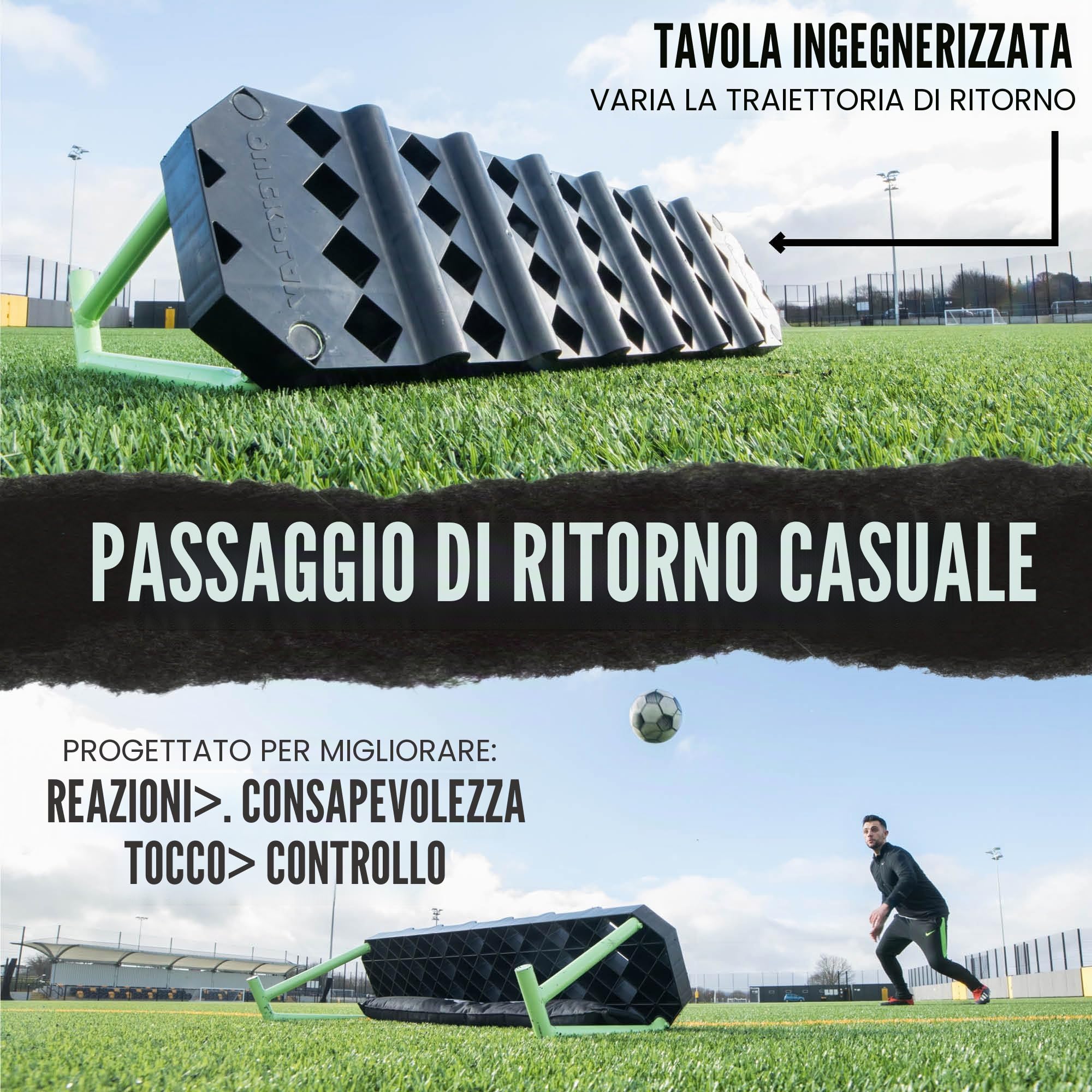 QUICKPLAY Stazione di replay | La scheda professionale di rimbalzo del calcio presenta una doppia trama e un angolo regolabile…