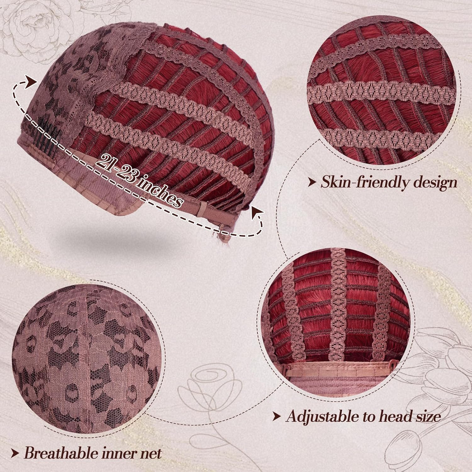 BARSDAR Long Wavy Ombre Red Wig with Bangs - 26 Inch Long Wavy Red Wig with Bangs for Women - Natural Looking Thick Soft Synthetic Daily Party Halloween Constume Cosplay Wigs - Image 6