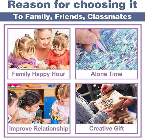 Miniatura 5 de Paquete de 6 kits de arte de diamantes para adultos, kits de pintura de diamantes para adultos principiantes, manualidades de pintura de diamantes