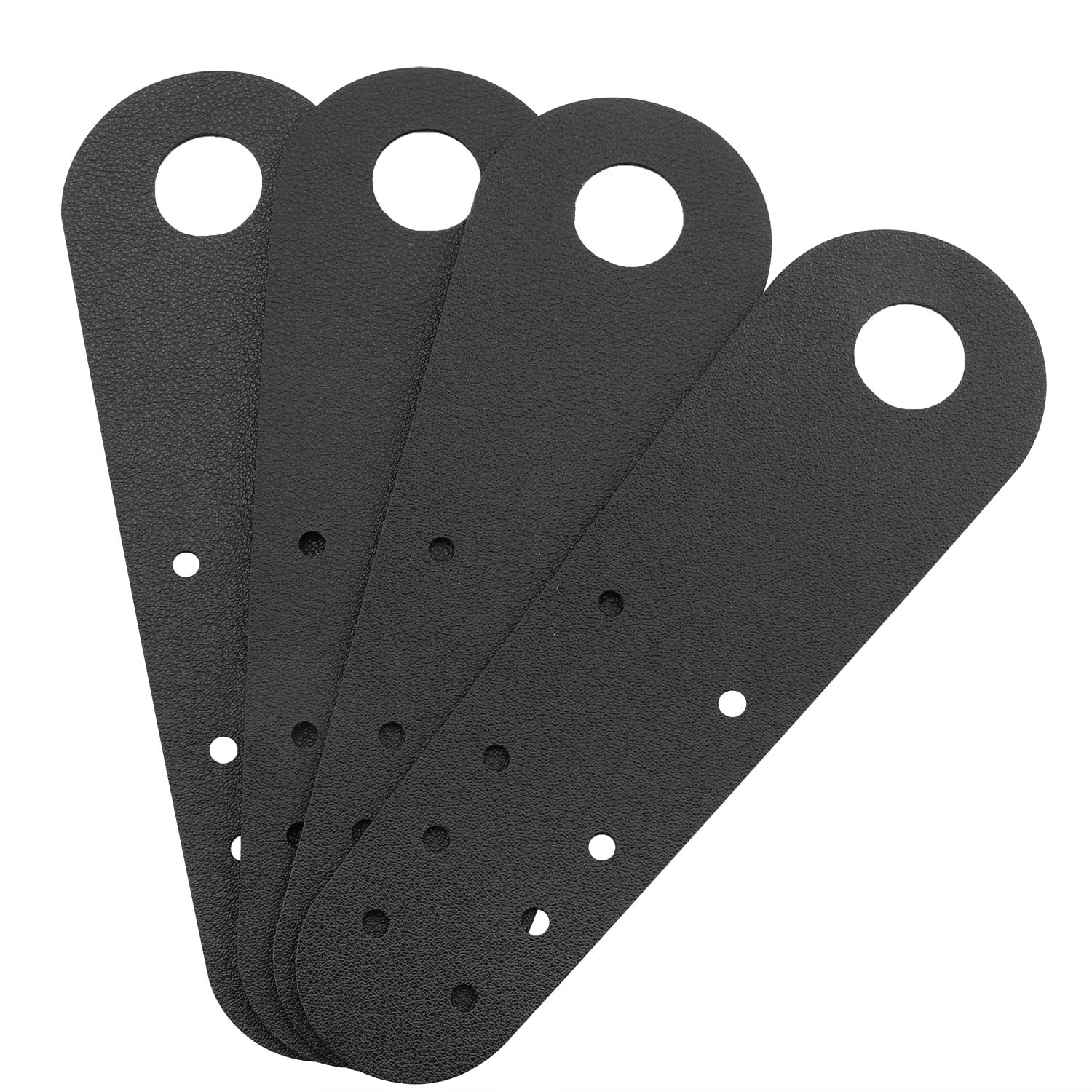 2PAIRS Roller Skate Toe Cap Guards Protectors Artificial Leather Case Leather Flat Toe Guard Protectors Toe Cap Guards Protectors, Black
