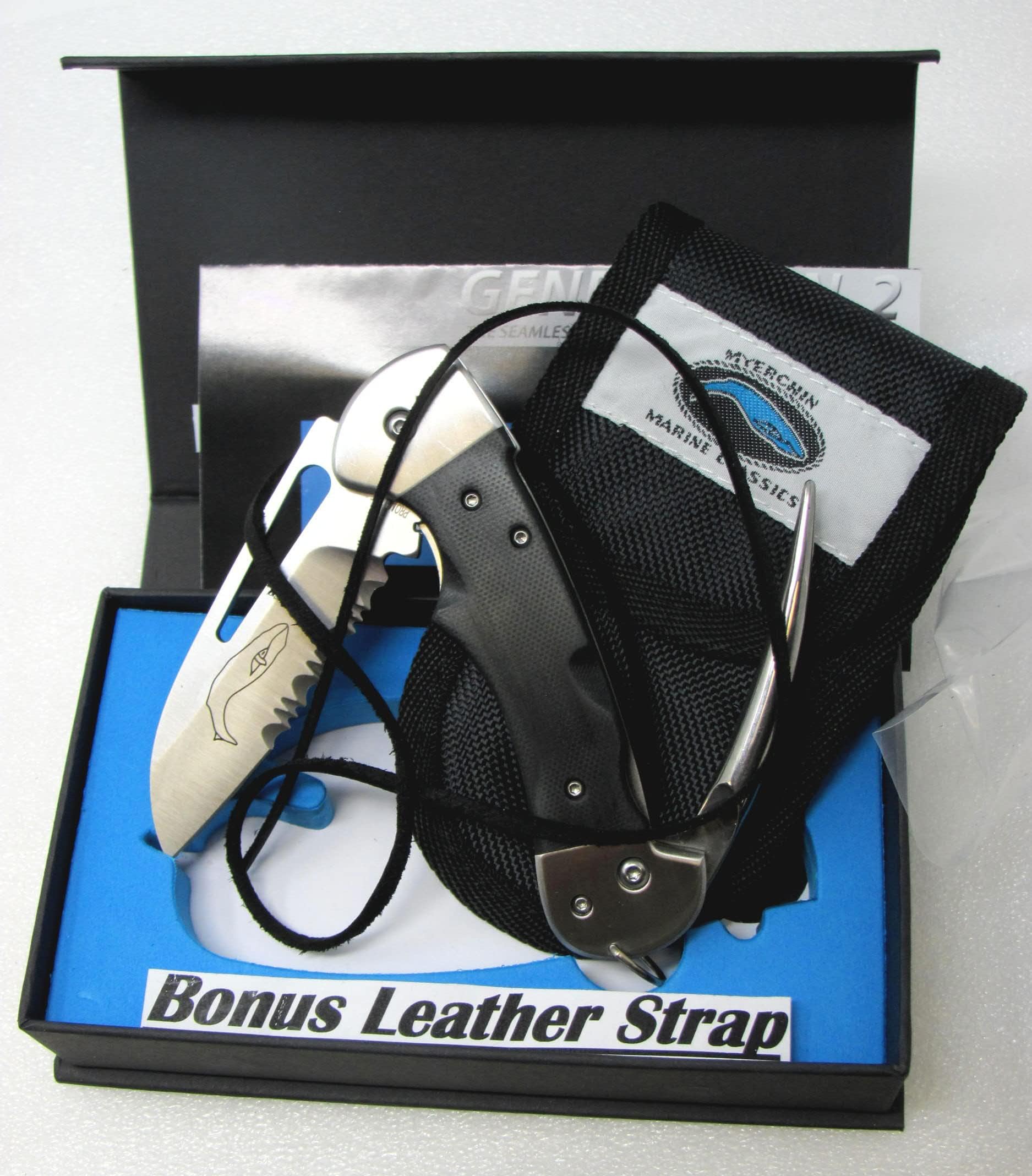 Myerchin Knives Generation 2 Captain Pro BF300P Professional Captain Rigging Knife Bonus Leather Lanyard Strap