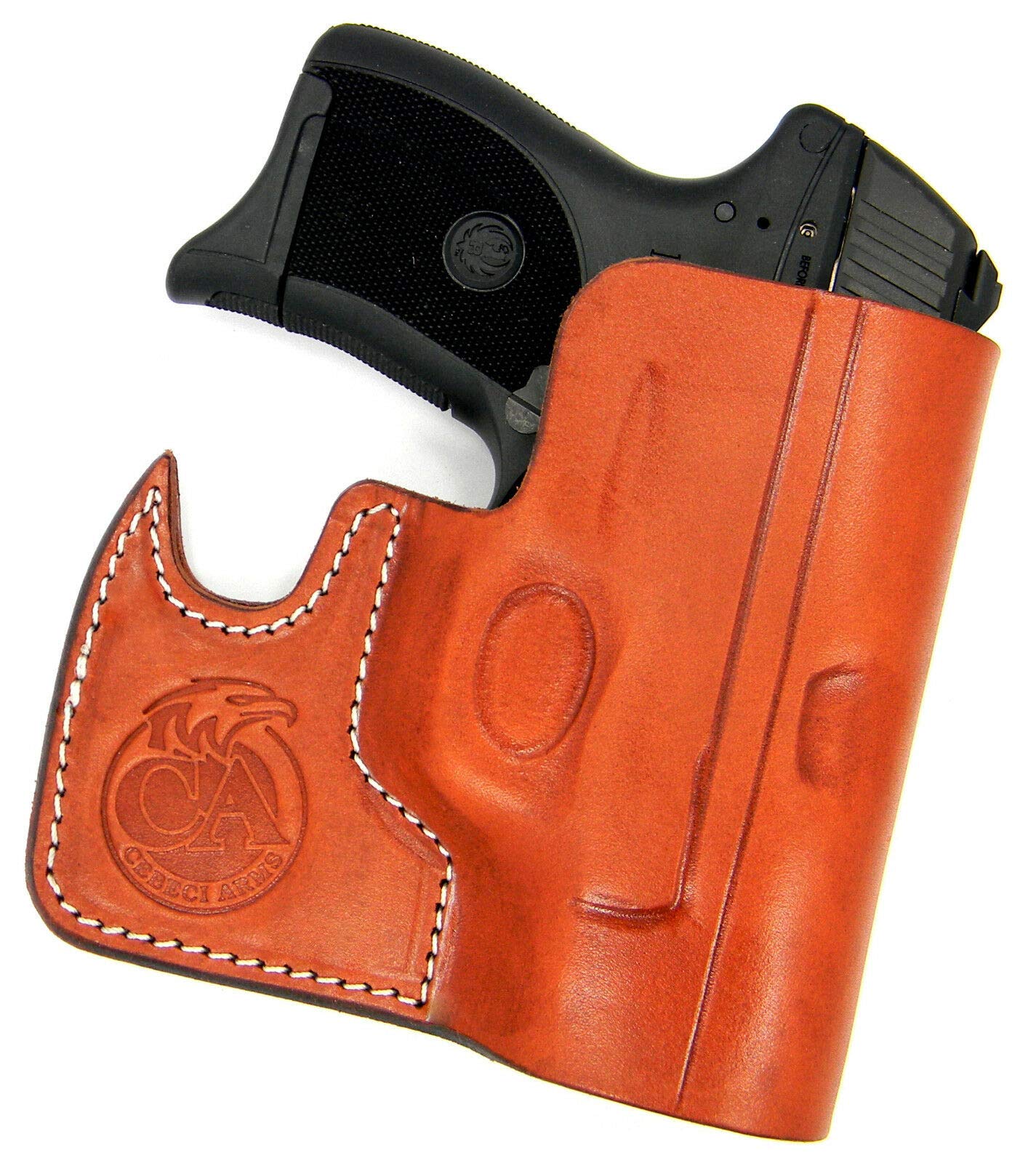 Ambidextrous Premium Brown Leather Front Pocket Concealment Holster for Ruger LC9 LC9S LC380 EC9S