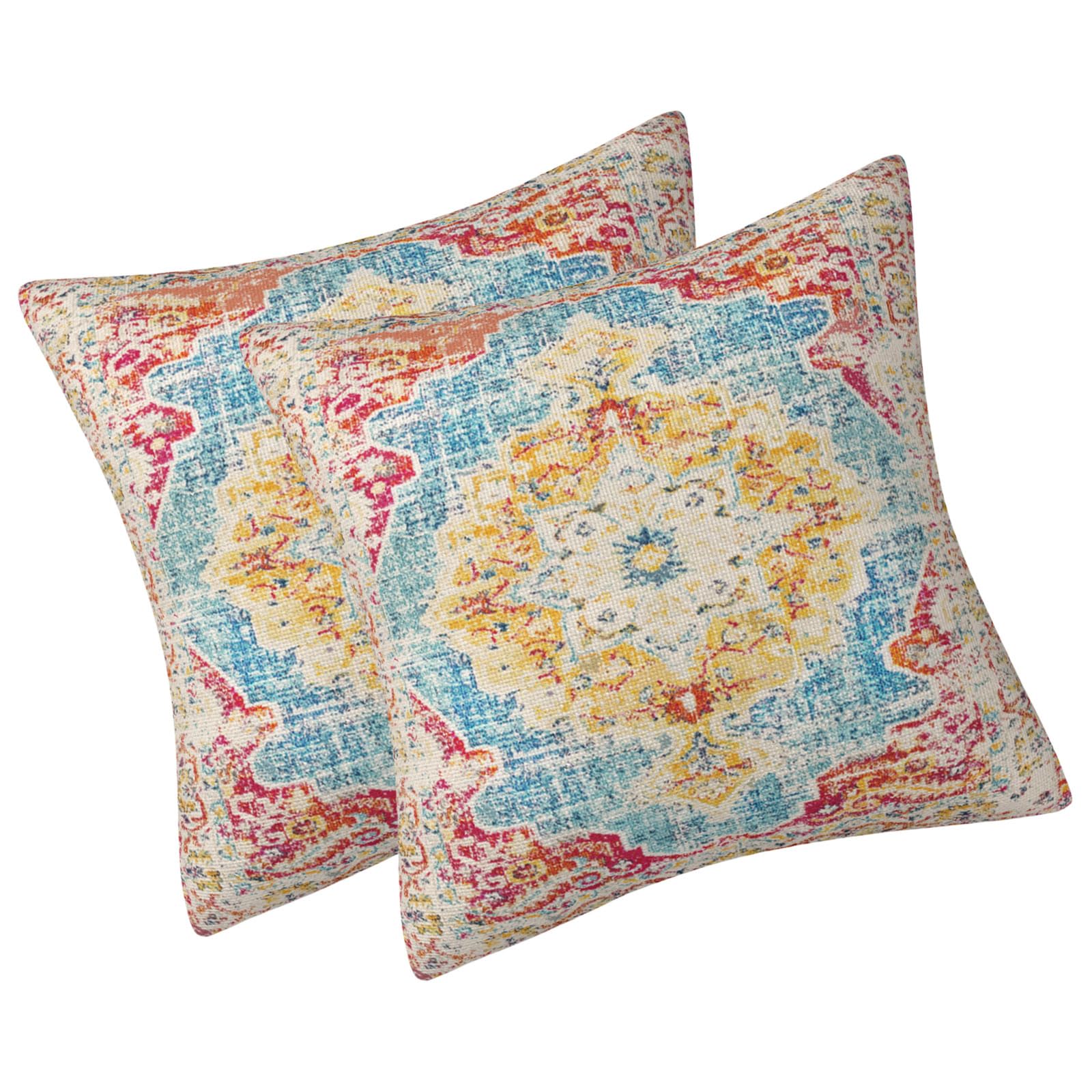 Carotoe A 2Pcs Bohemians Throw Pillow Covers 18X18inch Cushions Case For Living Room Nd Patios Furniture Decoration Indoor Outdoor Pillowcases