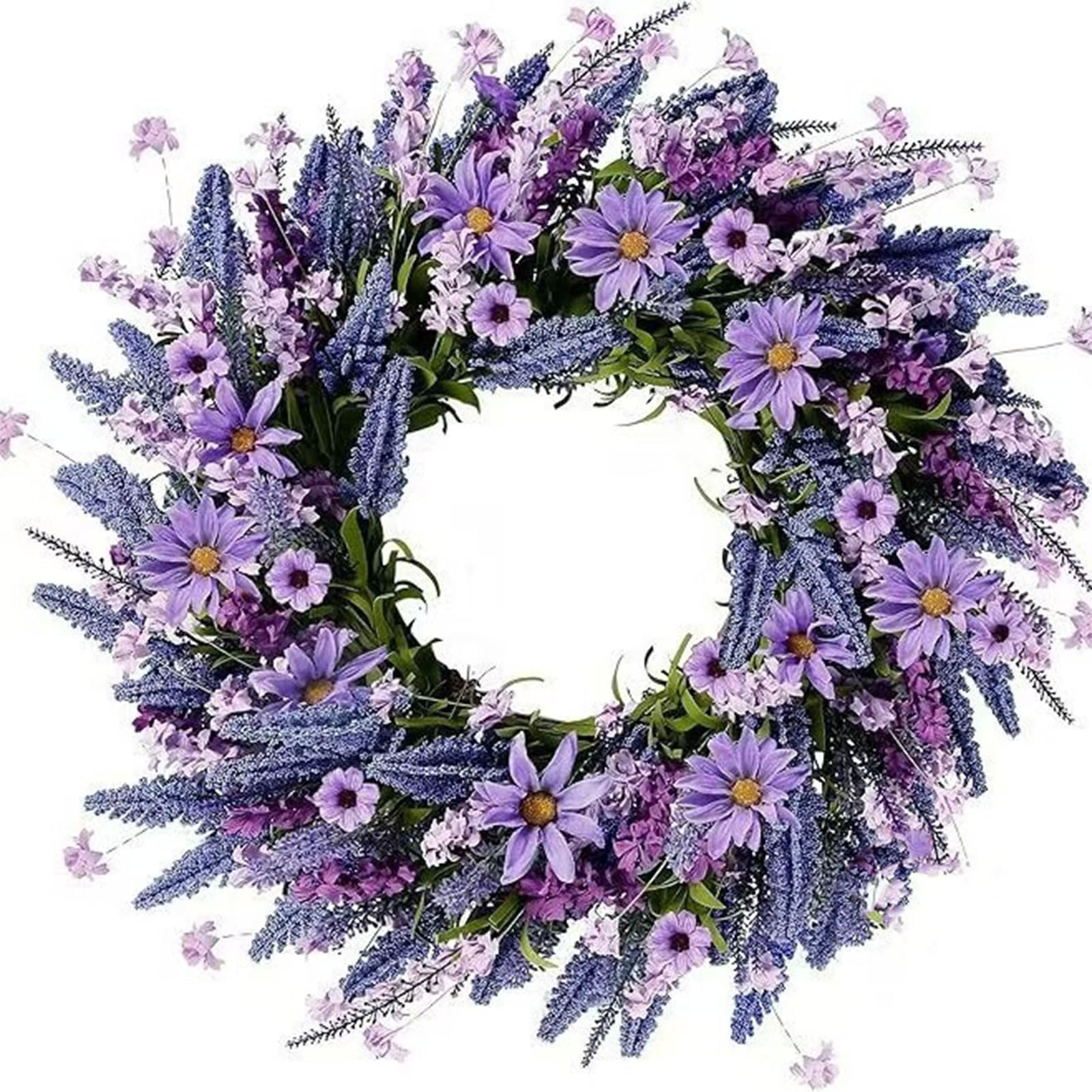 Xinsheinelry Realistic Artificial Floral Wreath 40X40Cm Spring Decoration for Front Door Garden Wedding Birthday Spring