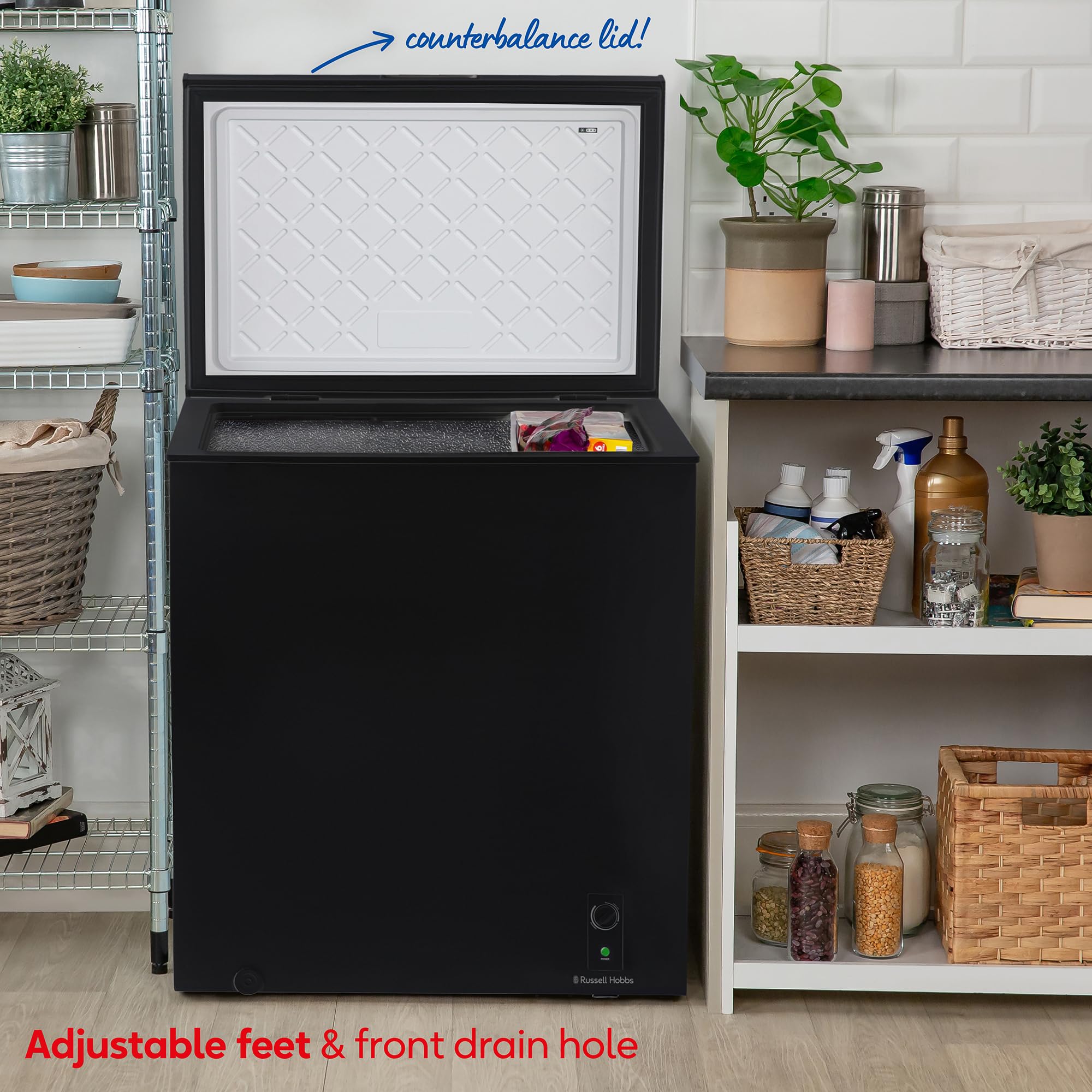 Russell Hobbs White Chest Freezer 198L Freestanding with 5 Year Warranty, Adjustable Thermostat, Chill or Freeze Function, 4 Star Freezer Rating & Suitable for Outbuildings & Garages RH198CF0E1W — view 30