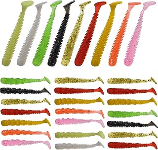 Fishing Soft Lures for Bass Artificial Plastic Baits Paddle Tail Swimbaits Creature Shad Proven Colors Natural Oils Portable Box for Crappie Saltwater Freshwater