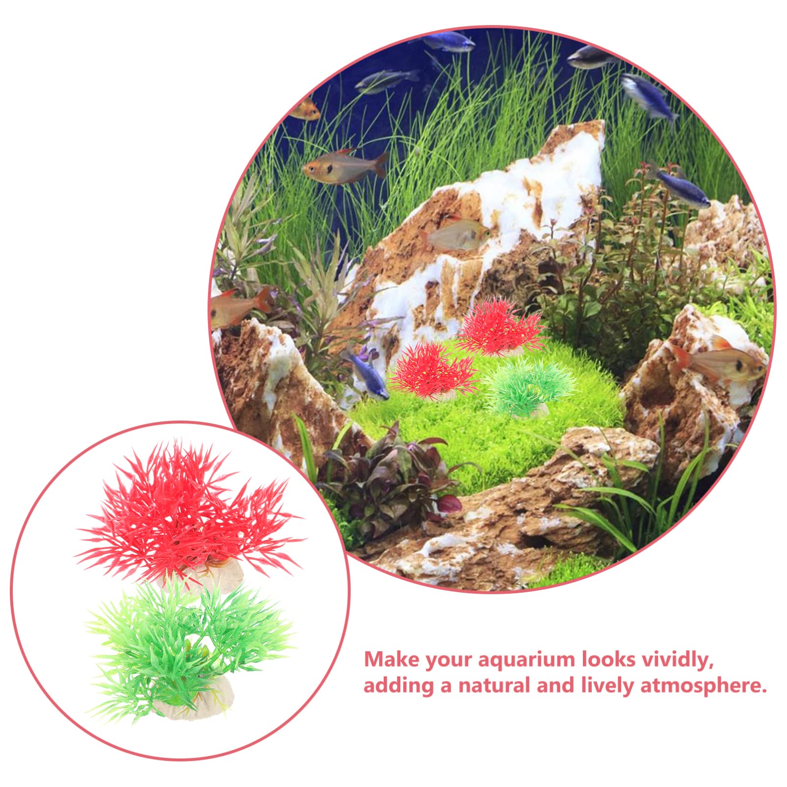 Yardwe 3 Juegos Plantas De Agua De Plástico Simuladas Planta De Acuario Falsa Decoraciones De Peceras Fondo del Acuario Cesta De Plantas De Estanque Piscina El Plastico 20 Piezas * 3