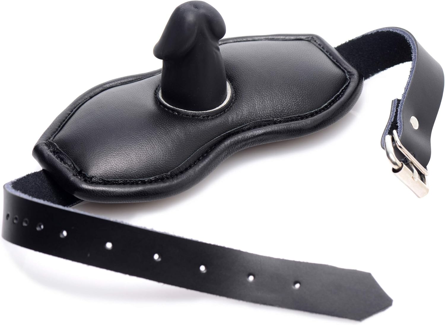 Leather Padded Silicone Penis Mouth Gag