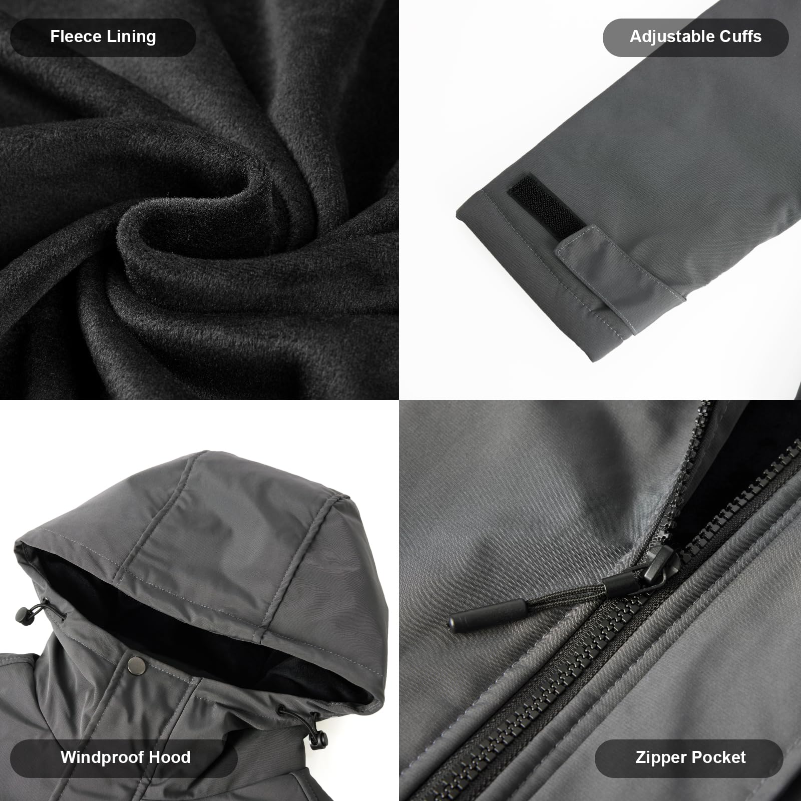 Giubbotto Riscaldato Donna in Fleece con Cappuccio, Impermeabile e Antivento, 6 Zone di Riscaldamento, Batteria 20000mAh, 3 Livelli Temperatura, Giacca Riscaldata per Sci, Snowboard, Campeggio