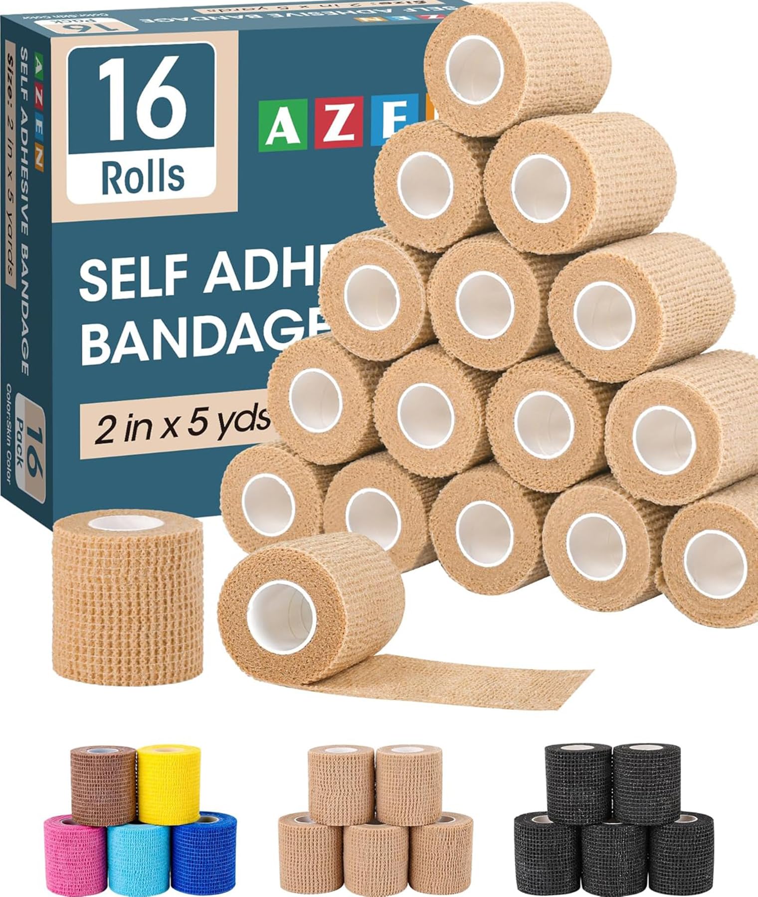 AZEN 16 Pack Self Adhesive Bandage Wrap, 2