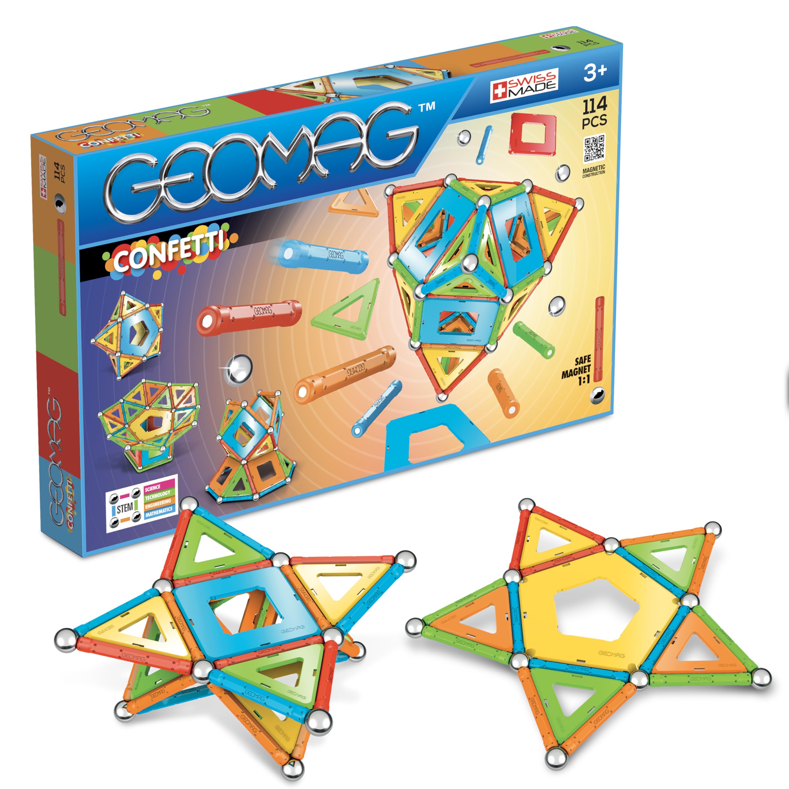 Geomag- Confetti Gioco di Costruzione Magnetico, Multicolore, 114 Pezzi, 357