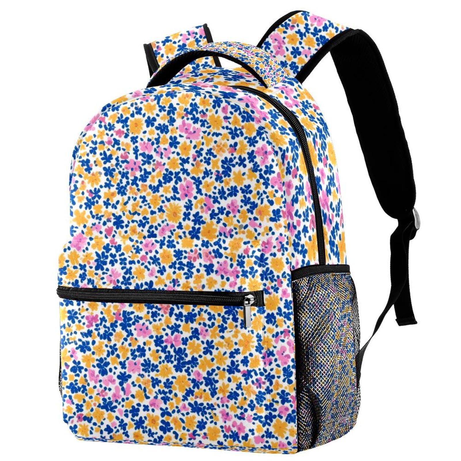 Mochila de estilo étnico retro multicolor impermeable con compartimento portátil 7