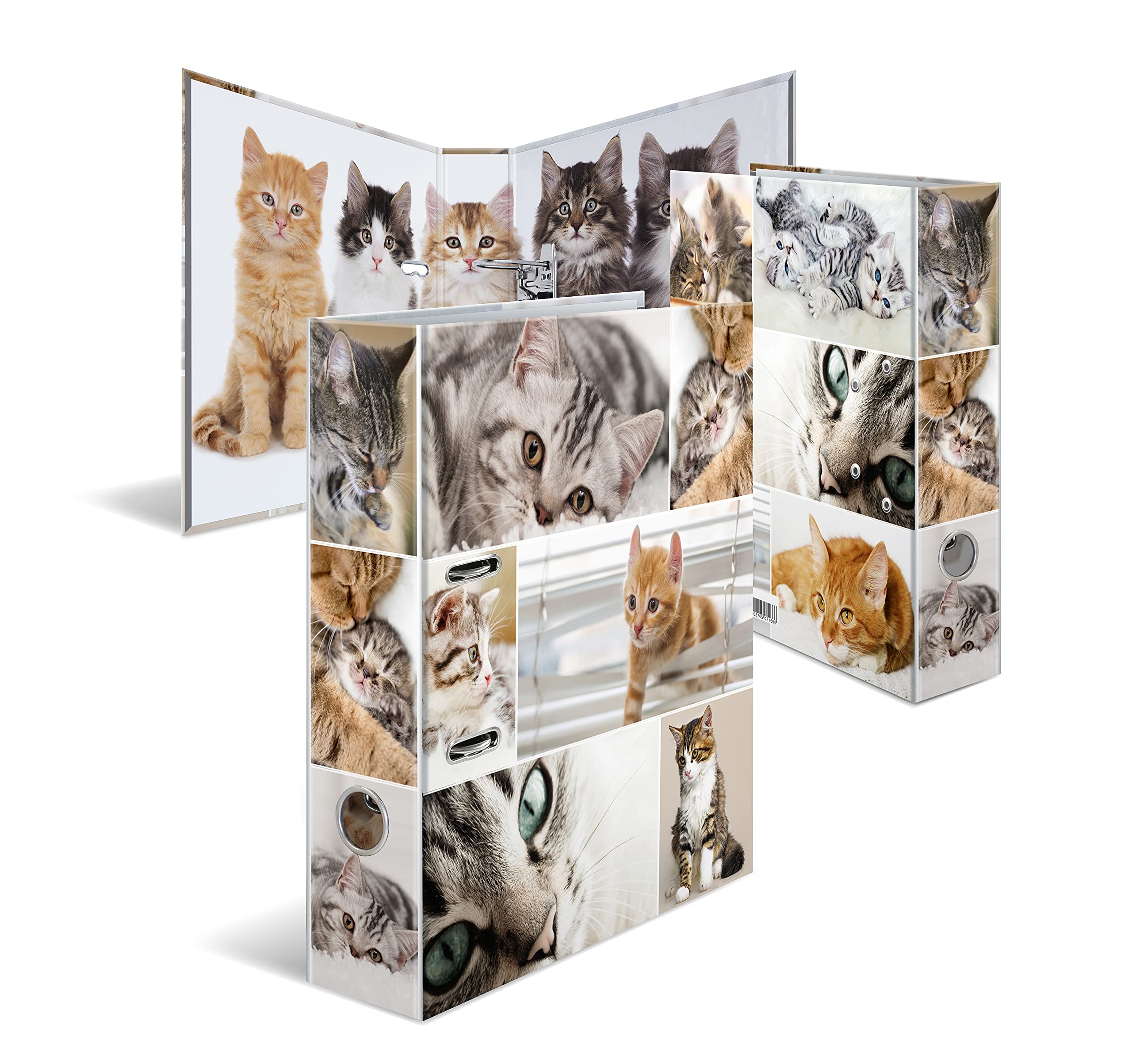 Herma Set di raccoglitori ad anelli per bambini, formato A4, 10 pezzi, larghezza 7 cm, con motivo animali, colorato, con stampa interna, per ragazzi e ragazze