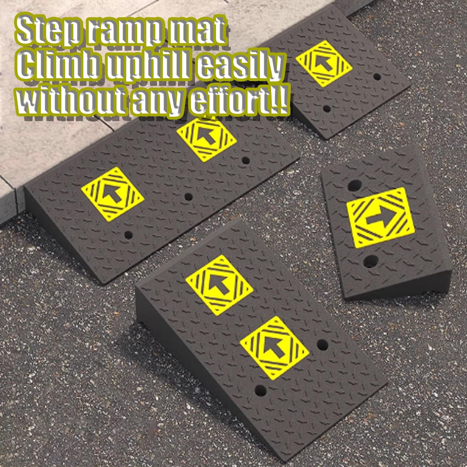 Rampas De Acceso Resistentes, Rampas De Pendiente, Rampas De Acceso Resistentes, For Motocicletas, Automóviles Y Sillas De Ruedas.(100 * 25 * 5cm/39.4 * 9.8 * 2in)