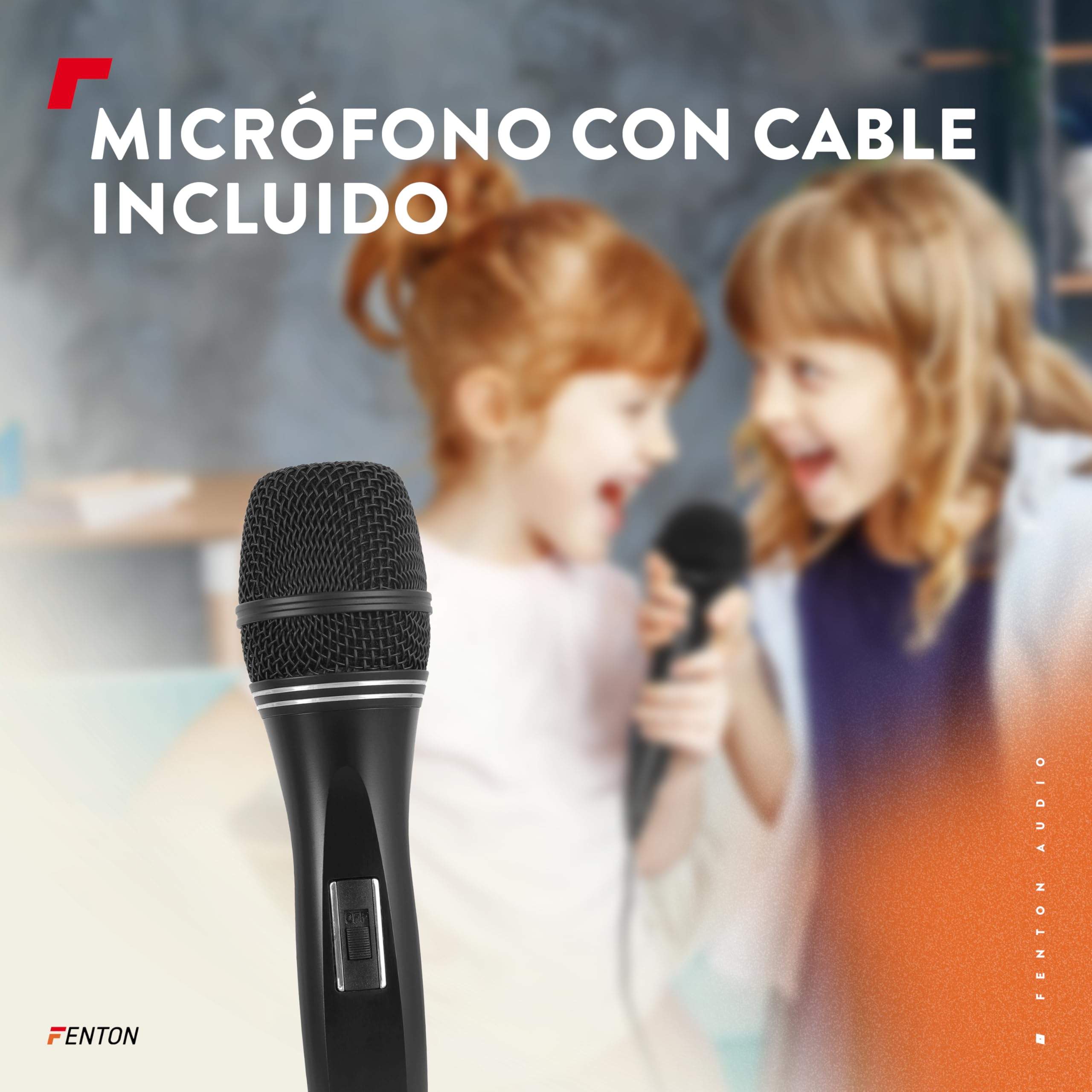 Fenton LIVE2102 – Altavoz Bluetooth Grande Potente 800W con Doble woofer 10", Bluetooth, USB, MicroSD, LED Multicolor, micrófono Incluido, Altavoz Fiesta Karaoke Equipo Sonido, Color Negro