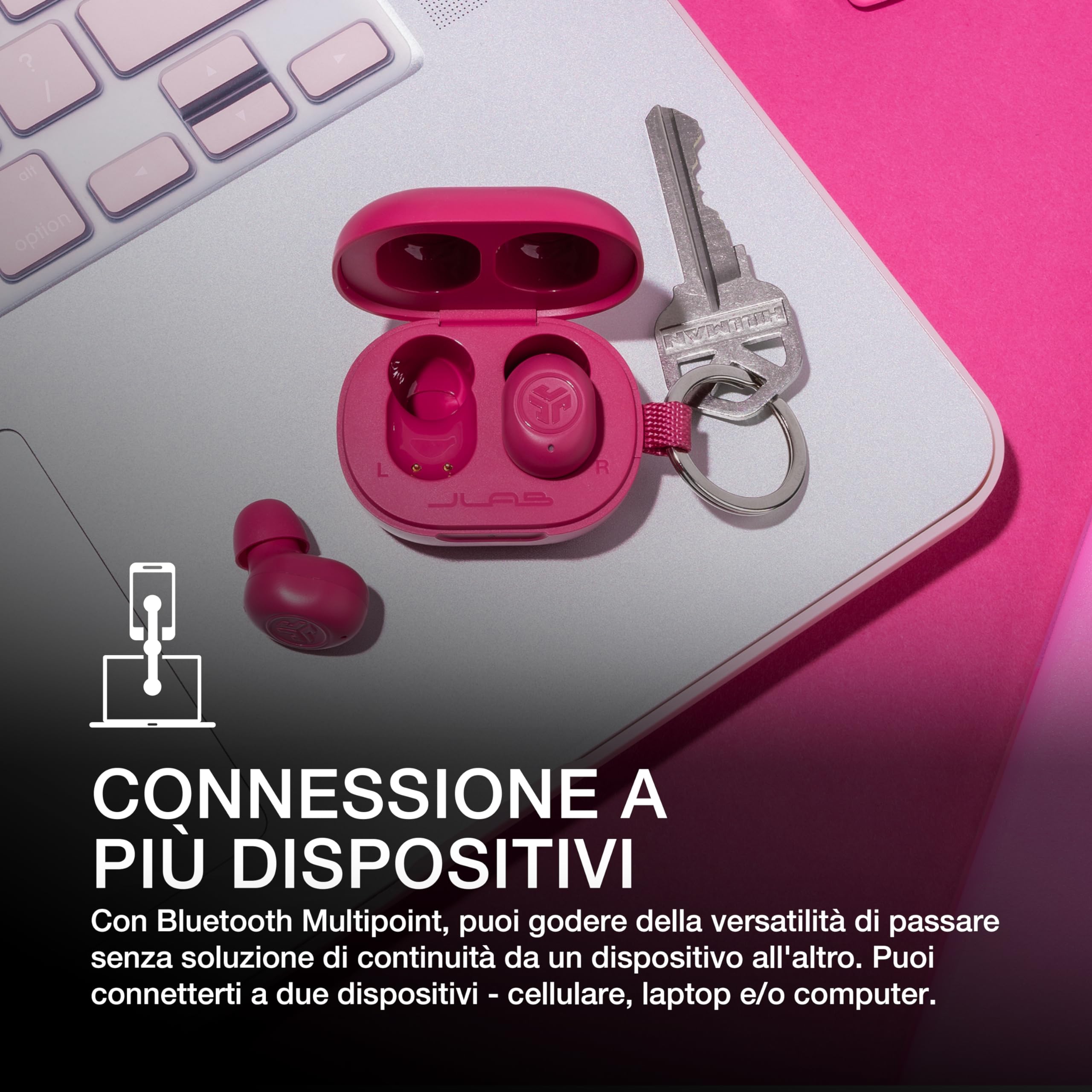 JLab JBuds Mini Cuffie Bluetooth In Ear - 20H+ Autonomia, Nero | Auricolari Senza Fili, IPX4 True Wireless Earbuds con Suono Personalizzabile EQ3, Custodia Ricarica