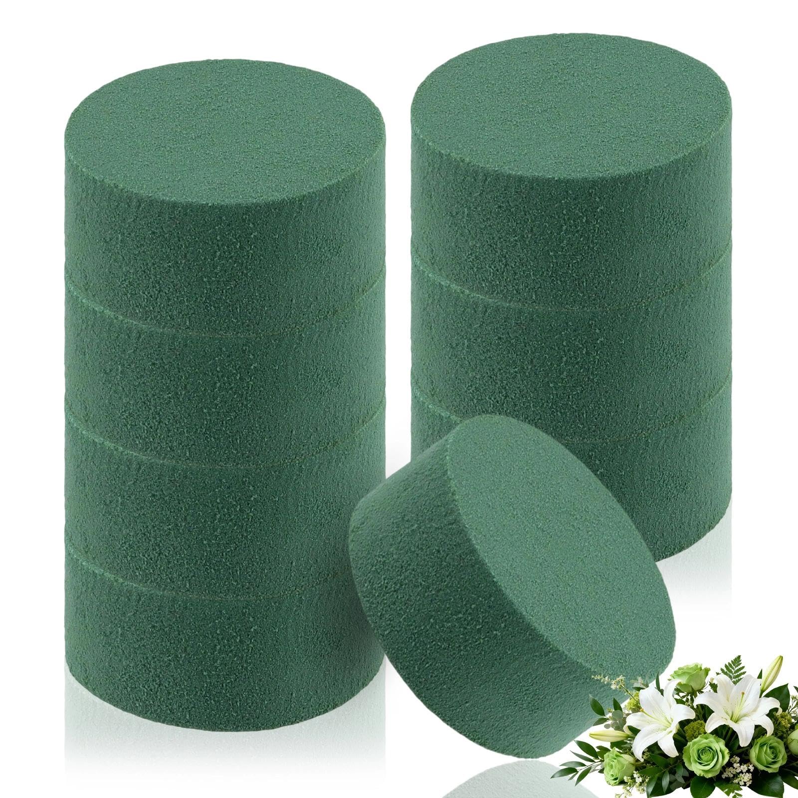 Lobaake 8-Piece Floral Foam 8×4cm, Round Florist Foams, Flower Arranging Foam Blocks for Artificial & Fresh Flowers, Wedding & Home Floristry Supplies