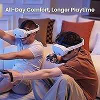 Vista 5 de KIWI design K4 Boost Battery Head Strap for Meta Oculus Quest 3/3S, Adjustable VR Headband Accessories with Dual Charge, Extend Playtime & Reduce