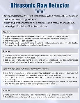 Ultrasonic Flaw Detector Portable Ultrasonic Flaw Detector Testing Equipment with ARM and FPGA Multi-Functional Flaw Detector for Iron and Steel Metallurgy (Model AMT219)