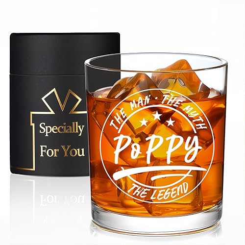 Poppy The Man The Myth The Legend Whiskey Glass, Poppy
