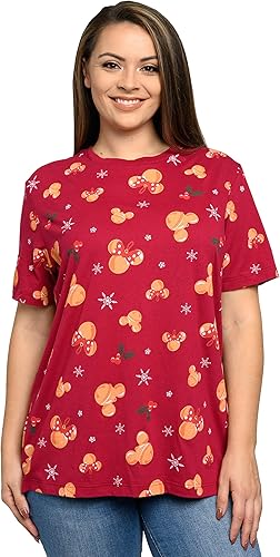 Disney Camiseta de talla grande para mujer, diseño de Mickey Minnie Mouse, 2x
