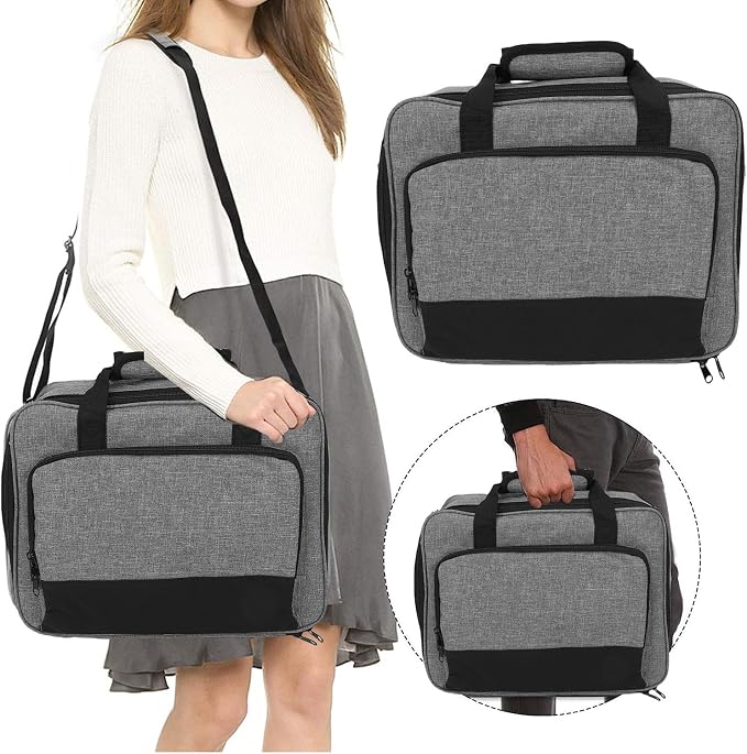 Funda para proyector de tela Oxford con compartimentos para accesorios, correa ajustable y asas acolchadas, compatible con proyectores mini como VS240, VS250, EX3240, MH530FHD, PJD7720HD, entre otros miniatura 4