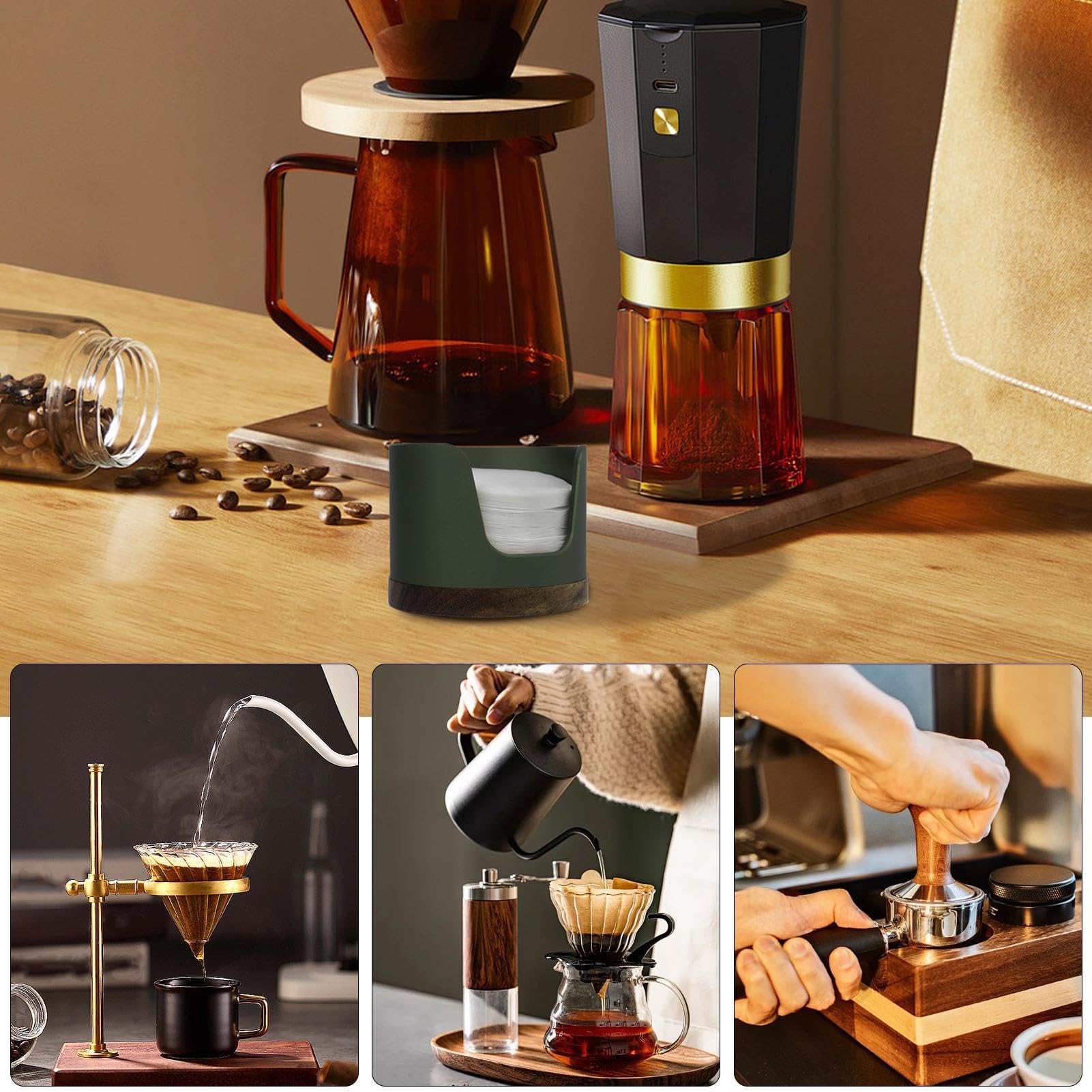 Portafiltro Per Caffè In Acrilico Con Coperchio: Capacità 100 Filtri, Antipolvere E Salvaspazio - 3