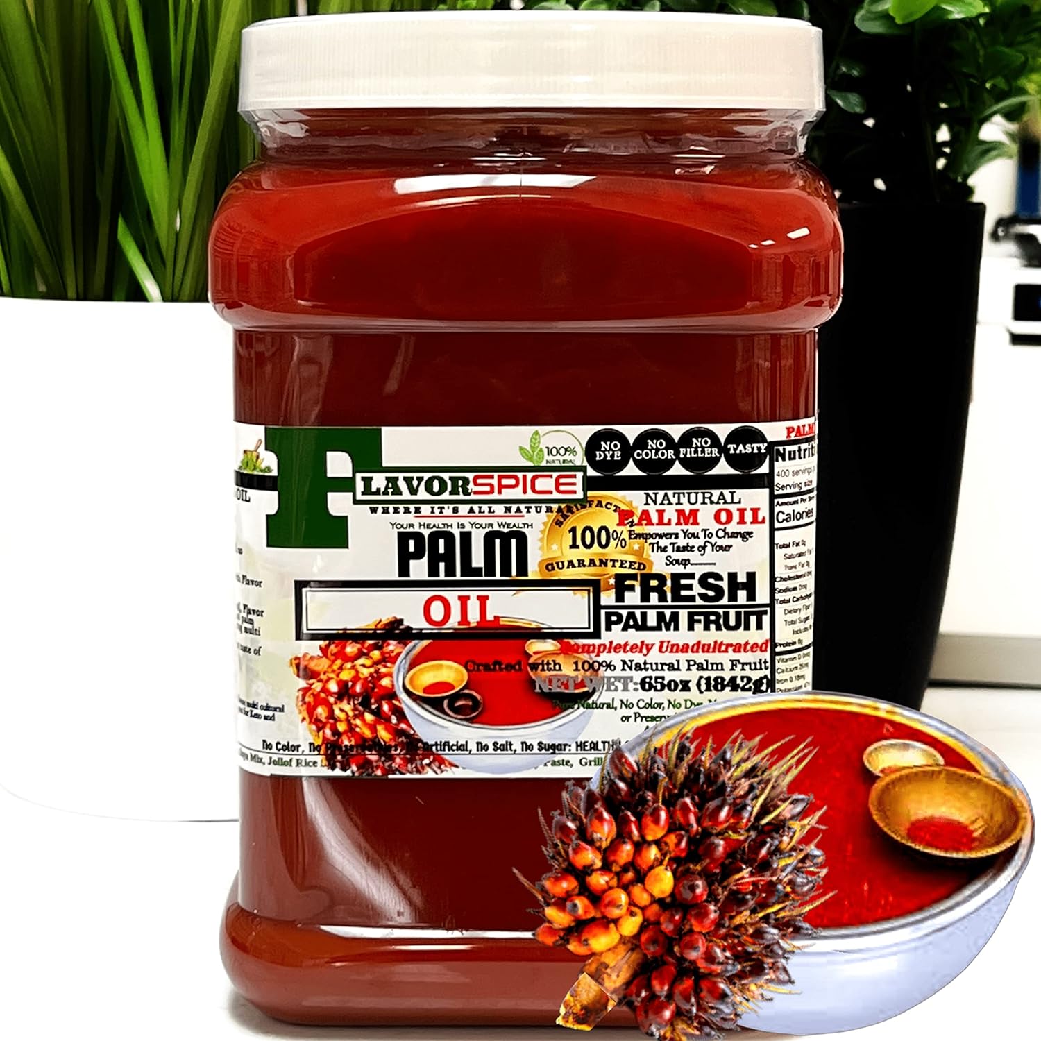 Palm Oil - Natural Unadulterated - Crafted from 100% pure natural palm fruits. (4LB)