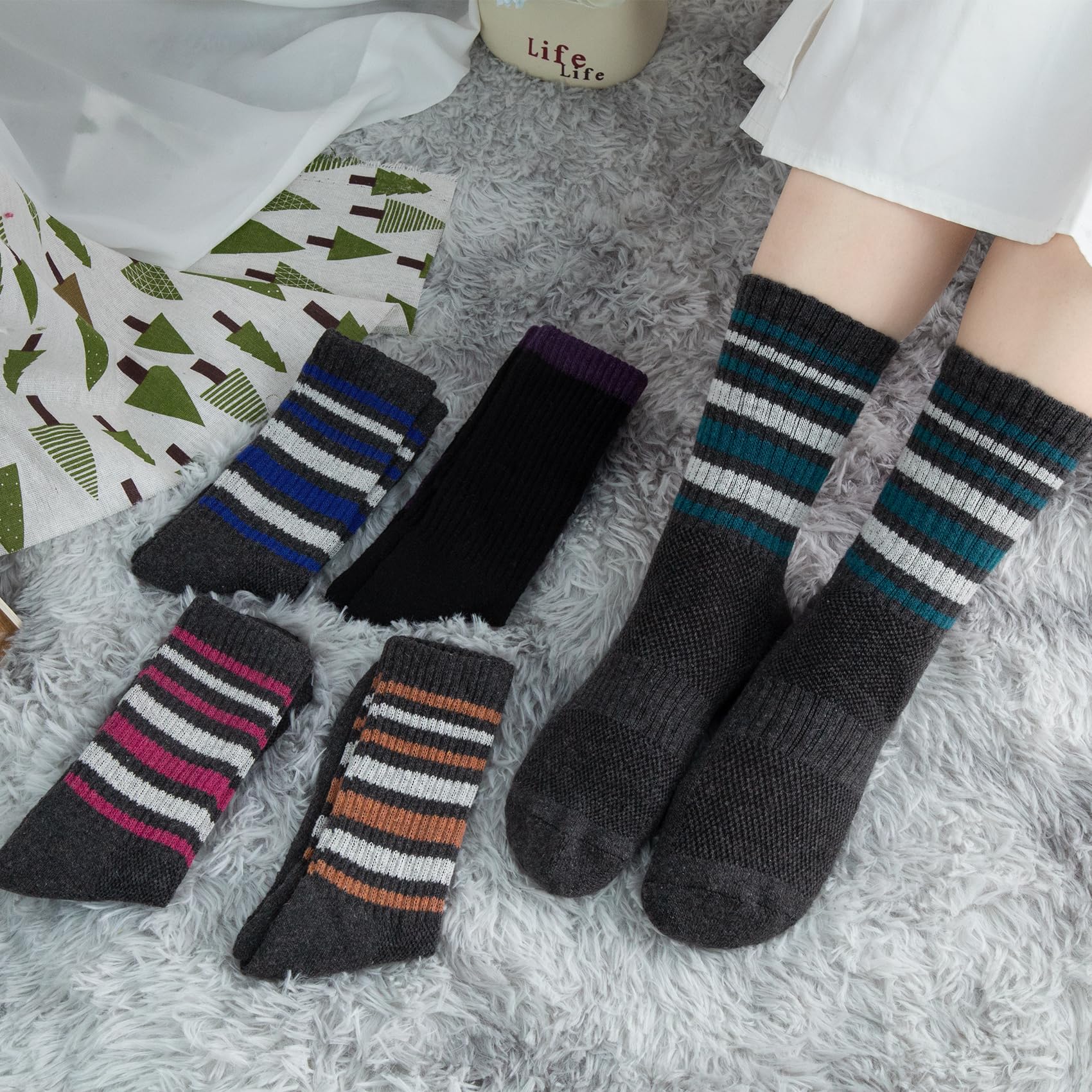 6 Paia Calze Termiche, calze termiche donna invernali,Calze Termiche Donna,Casa Natale Capodanno regali donna