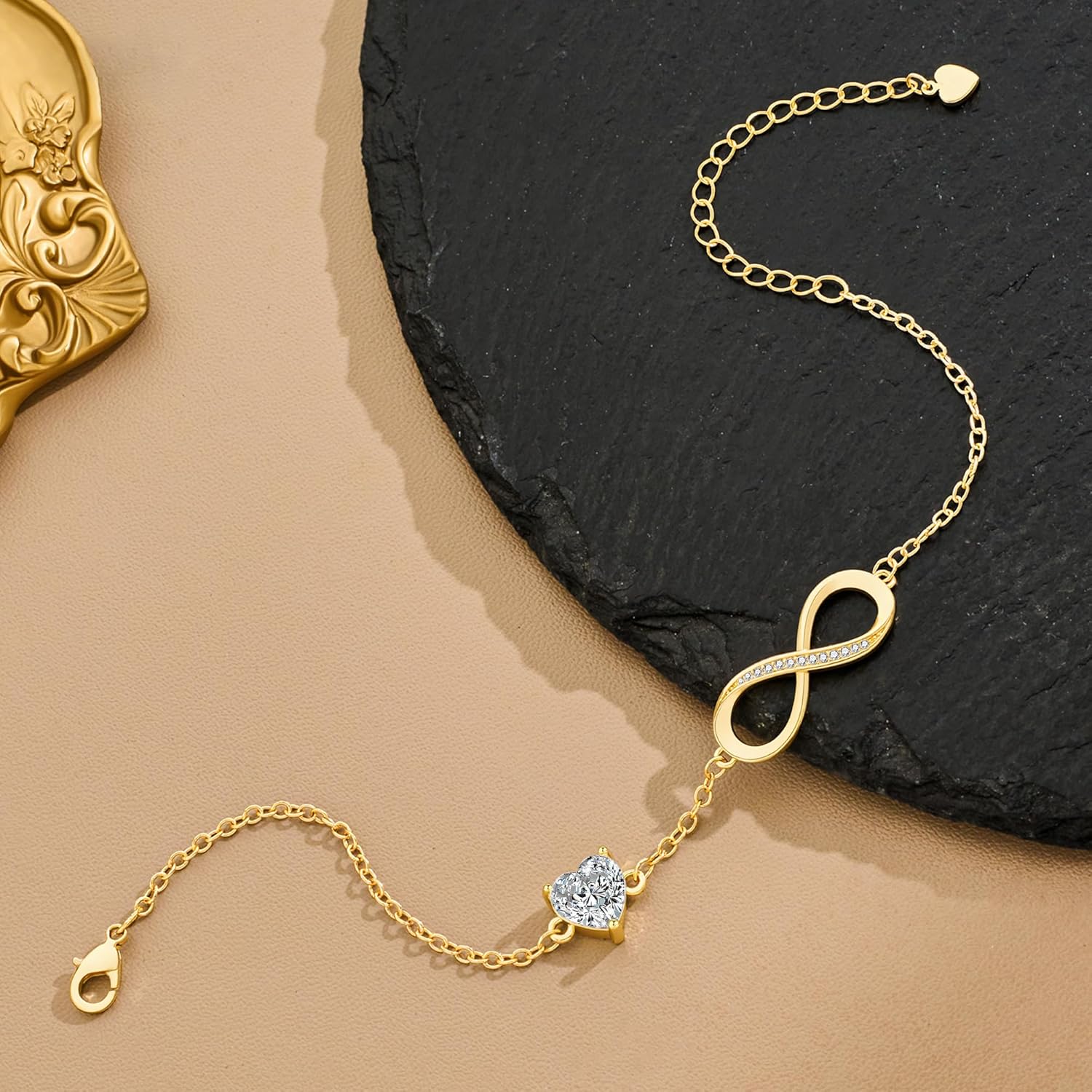 Infinity Heart Bracelet for Women Silver Chain Birthstone Bracelet Infinity Symbol Charm Bracelets Gifts for Her Wife Girlfriend Mom - Image 5